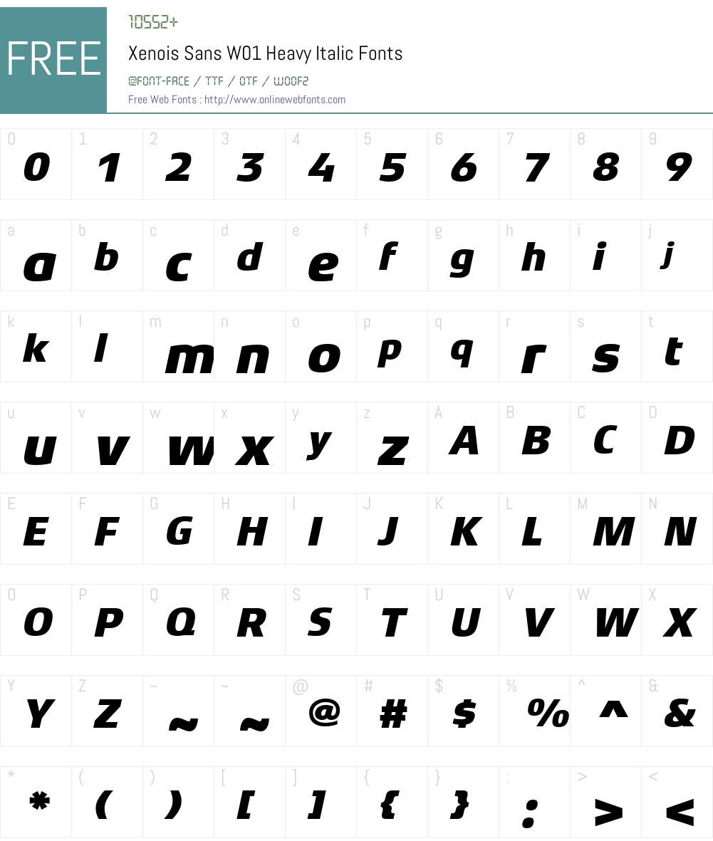 XenoisSansW01-HeavyItalic Font Screenshots