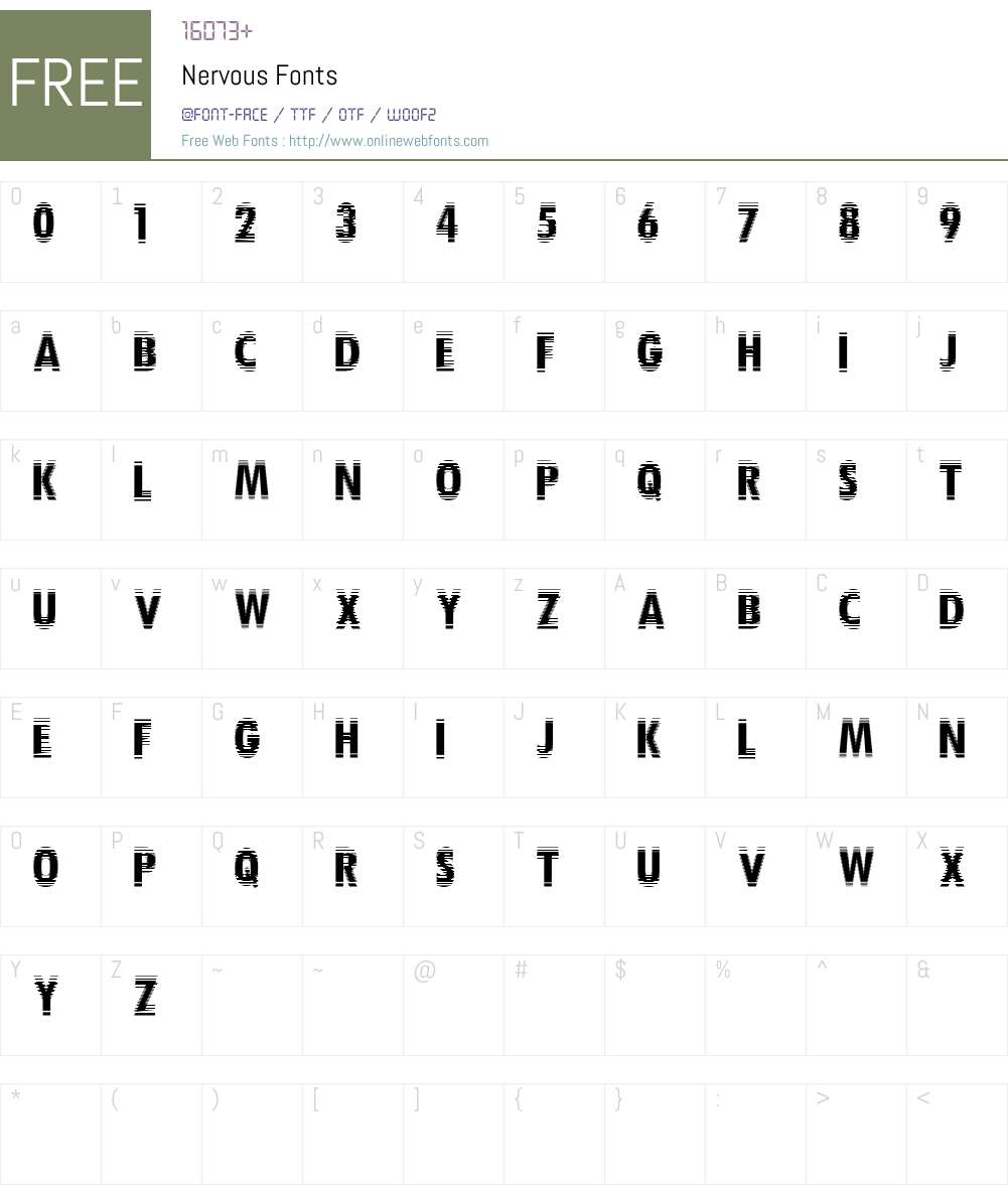 Nervous Font Screenshots