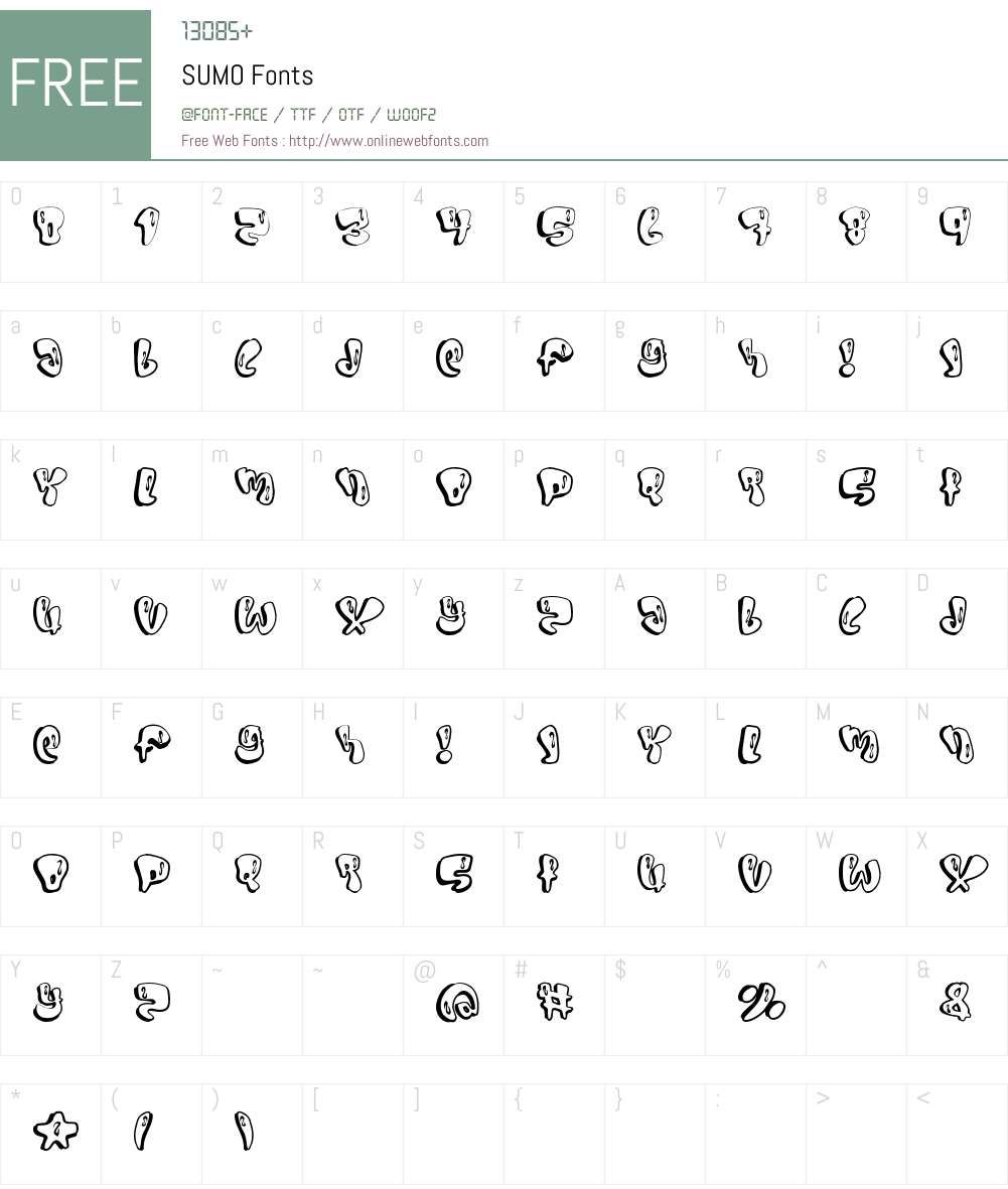 SUMO Font Screenshots