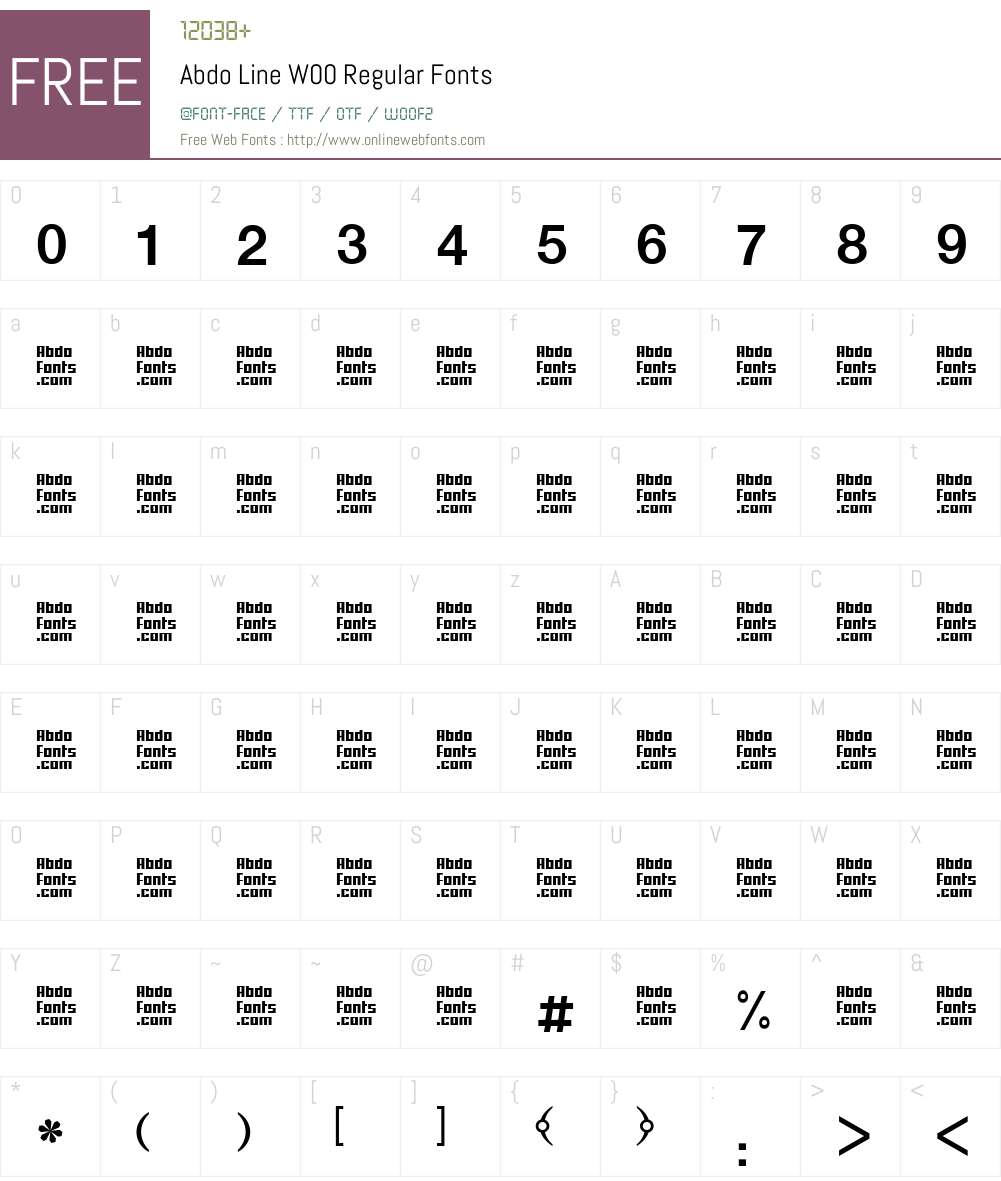 Abdo Line Font Screenshots
