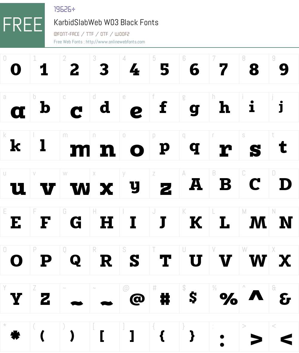 FF Karbid Slab Font Screenshots