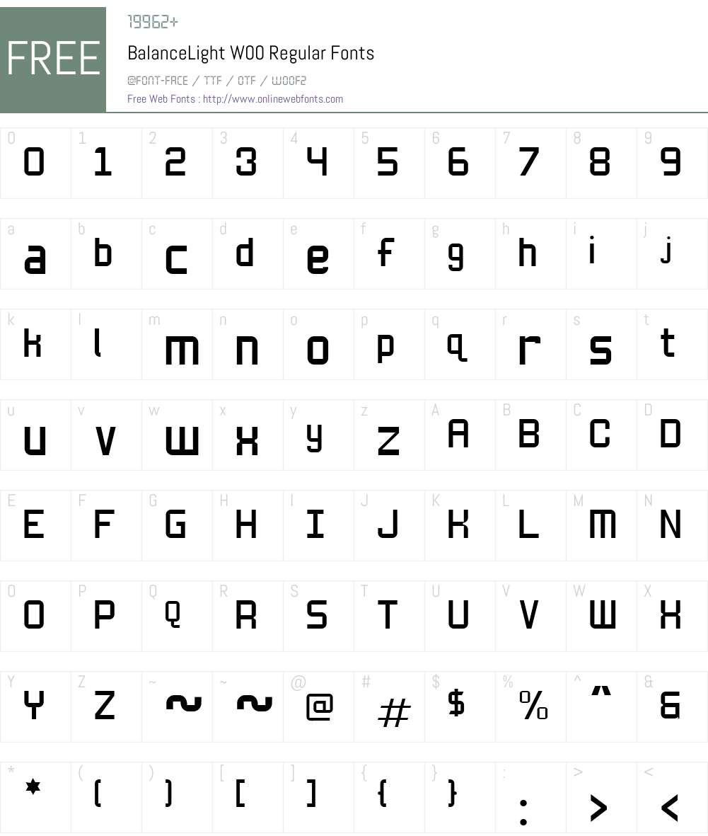 BalanceLight Font Screenshots