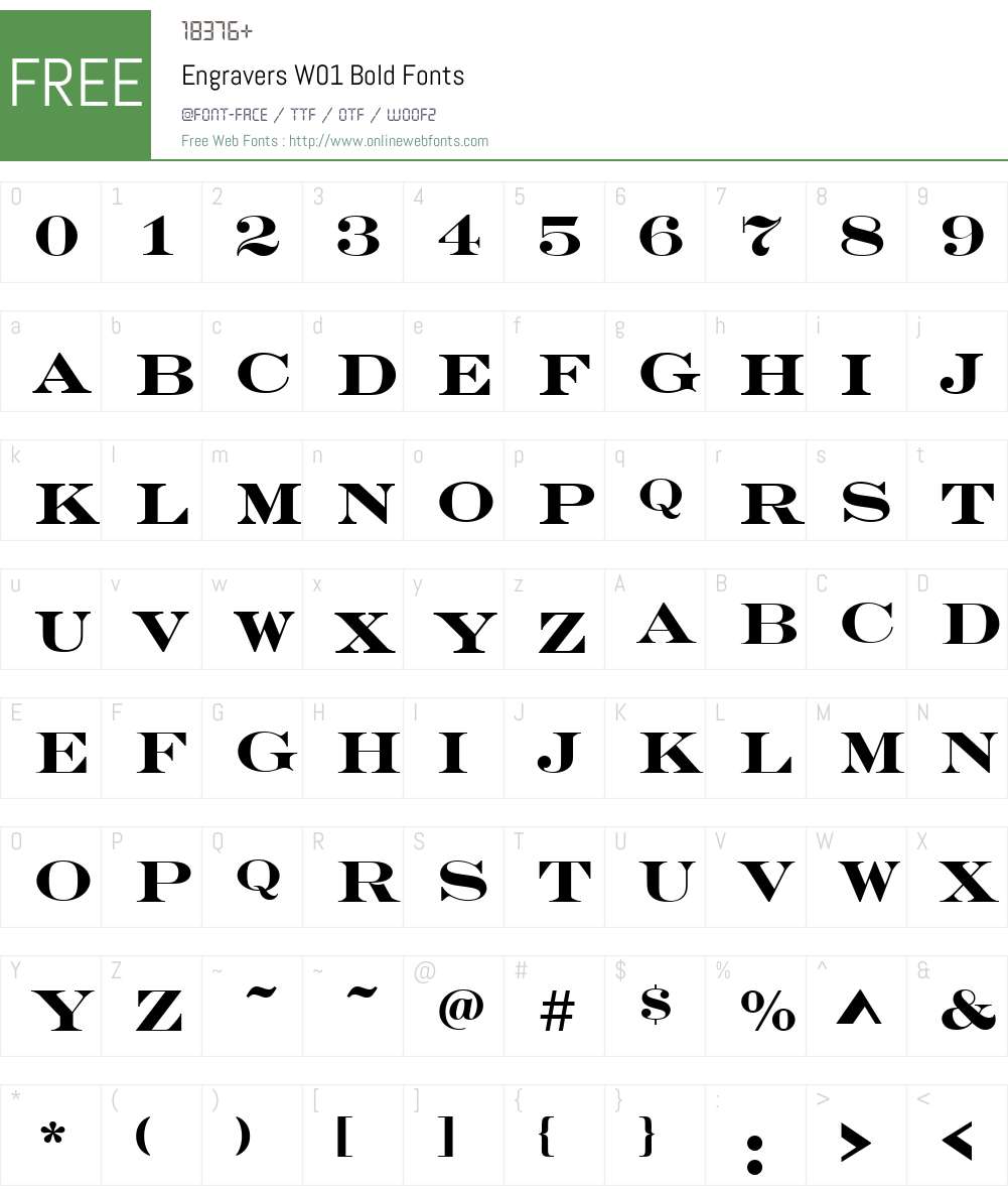 EngraversW01-Bold Font Screenshots
