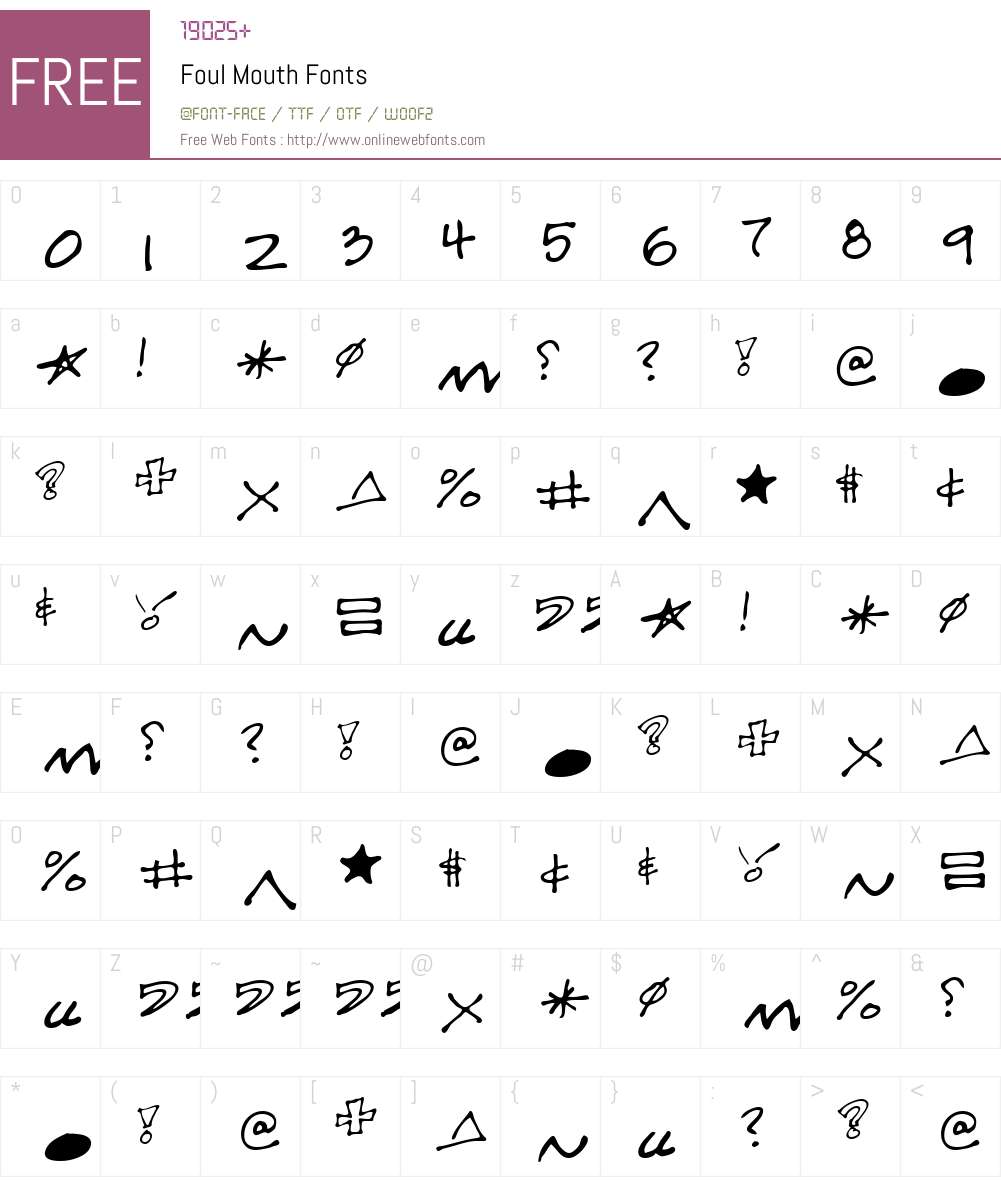 Foul Mouth Font Screenshots