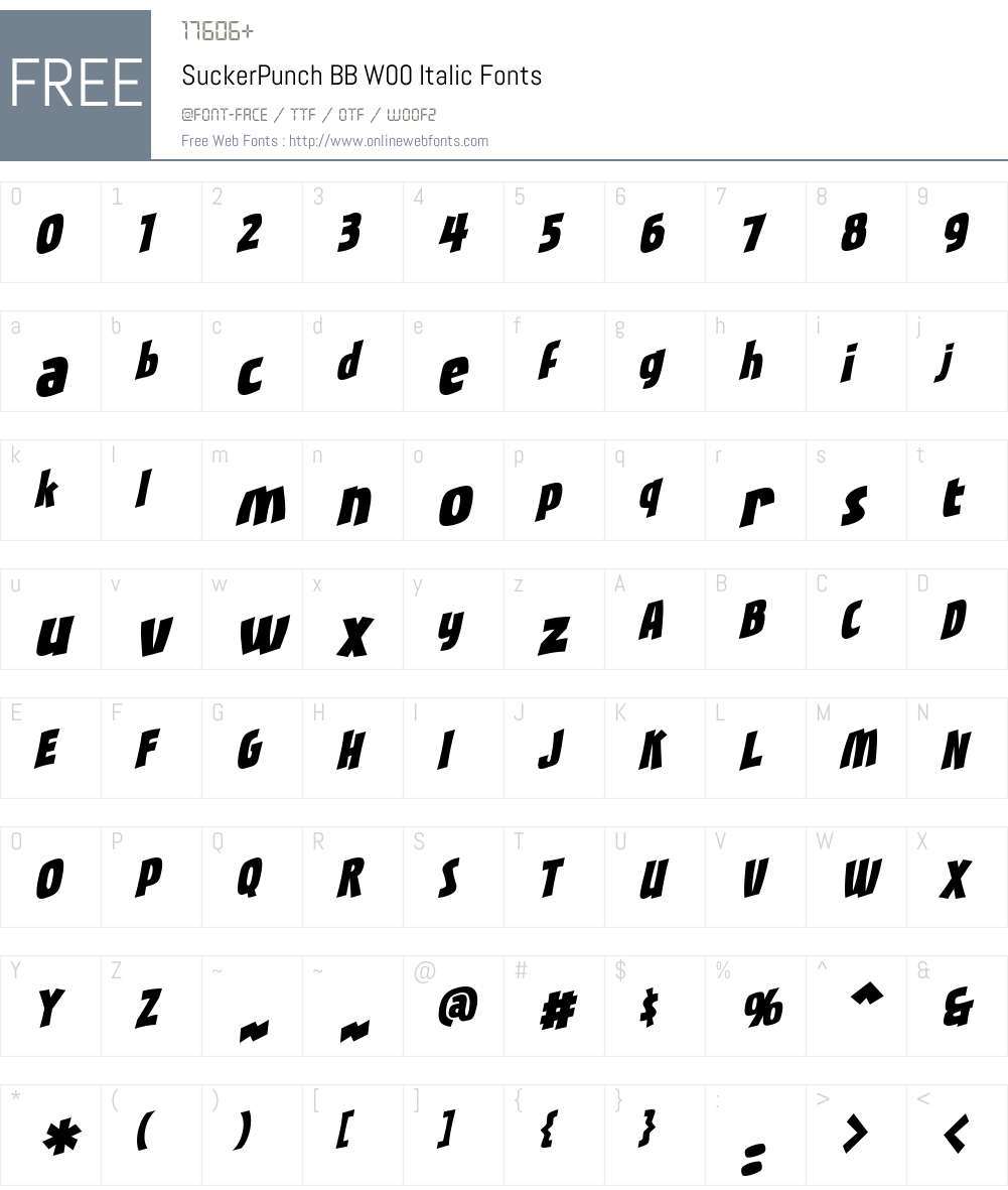 SuckerPunch BB Font Screenshots