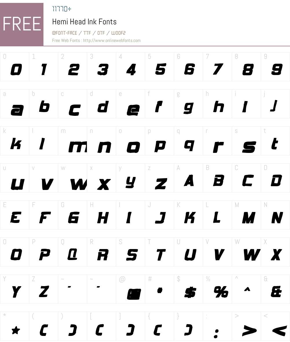 Hemi Head Ink Font Screenshots