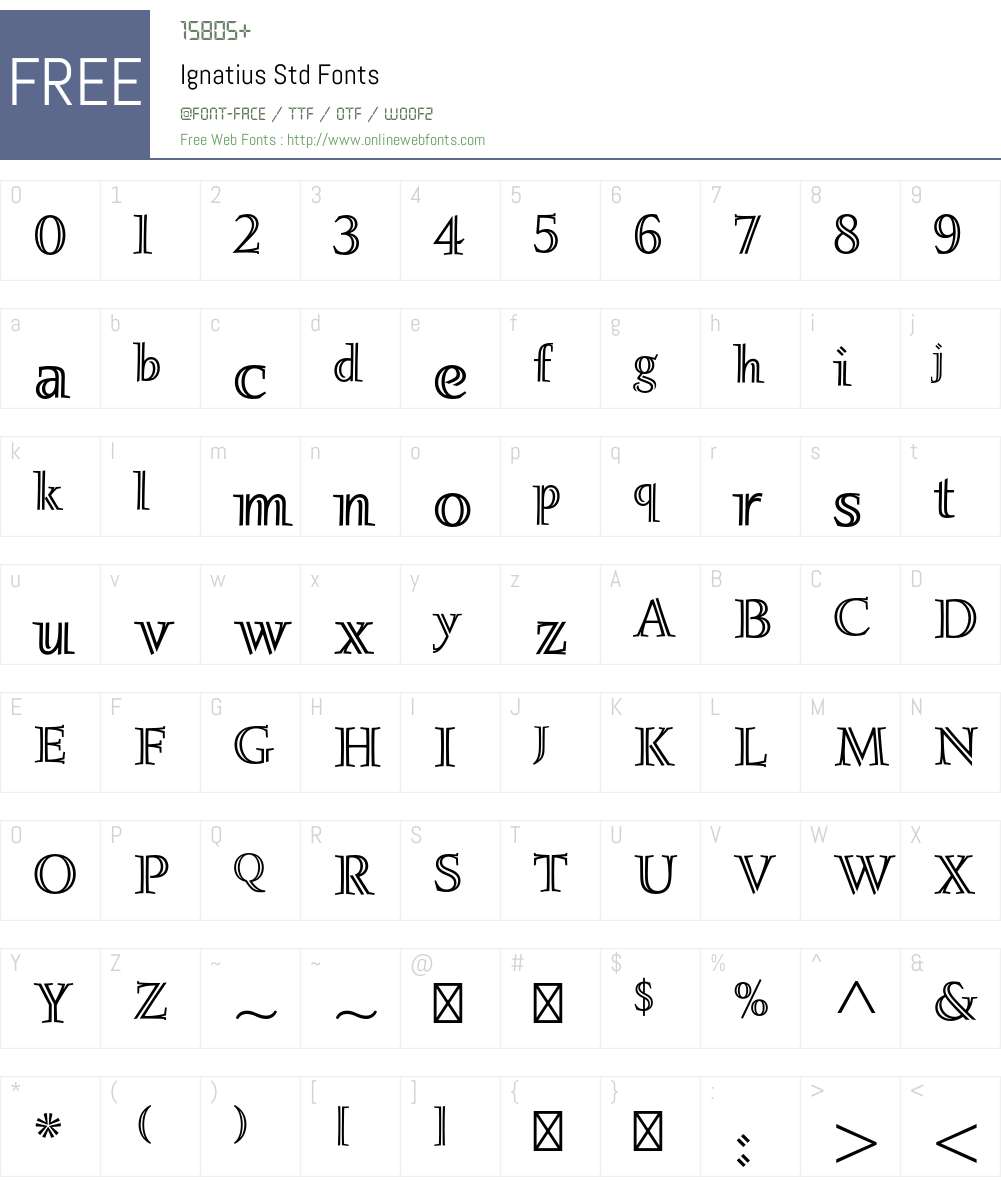 Ignatius Std Font Screenshots