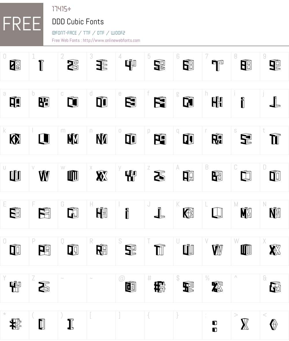 DDD Cubic Font Screenshots