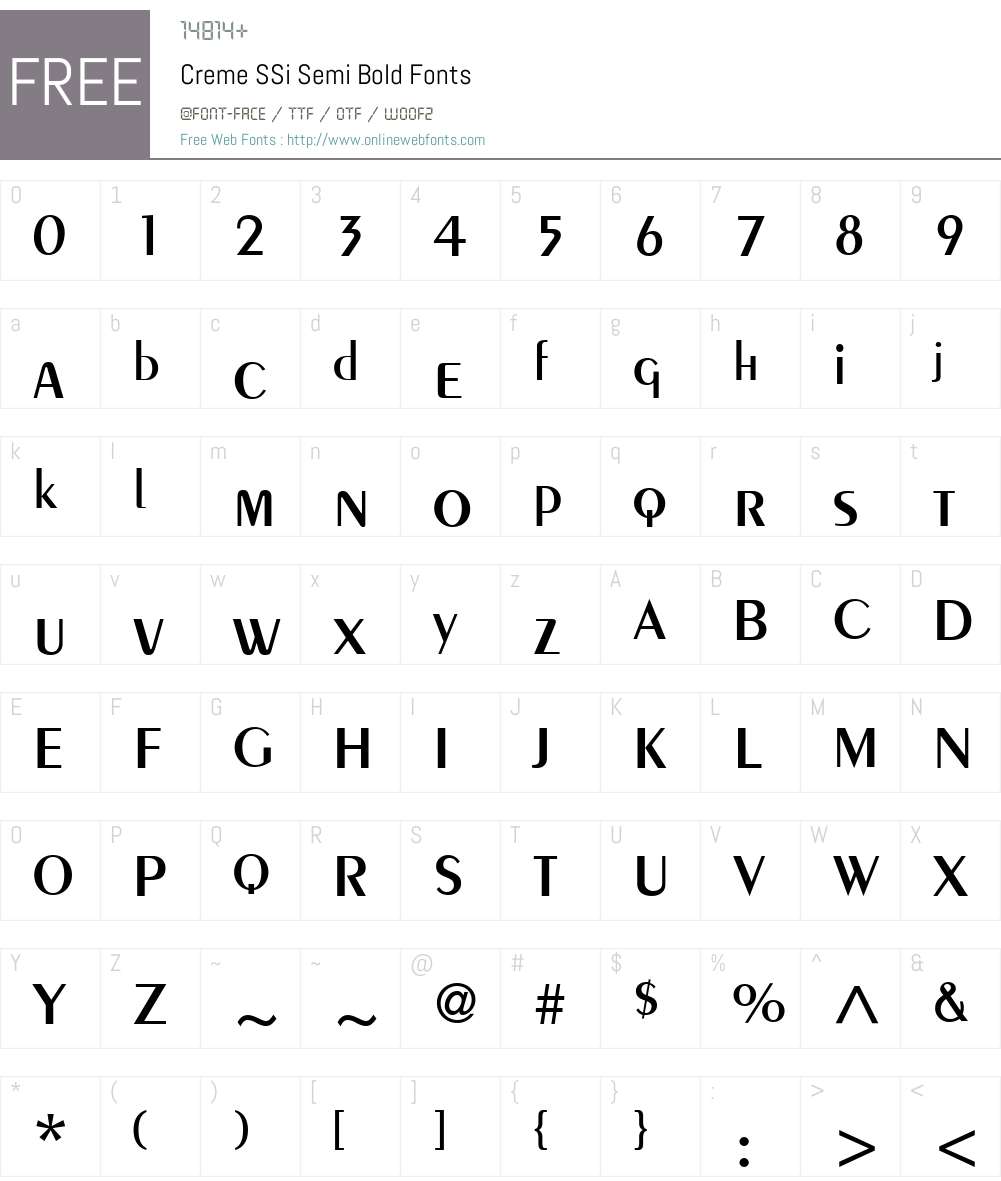 Creme SSi Font Screenshots