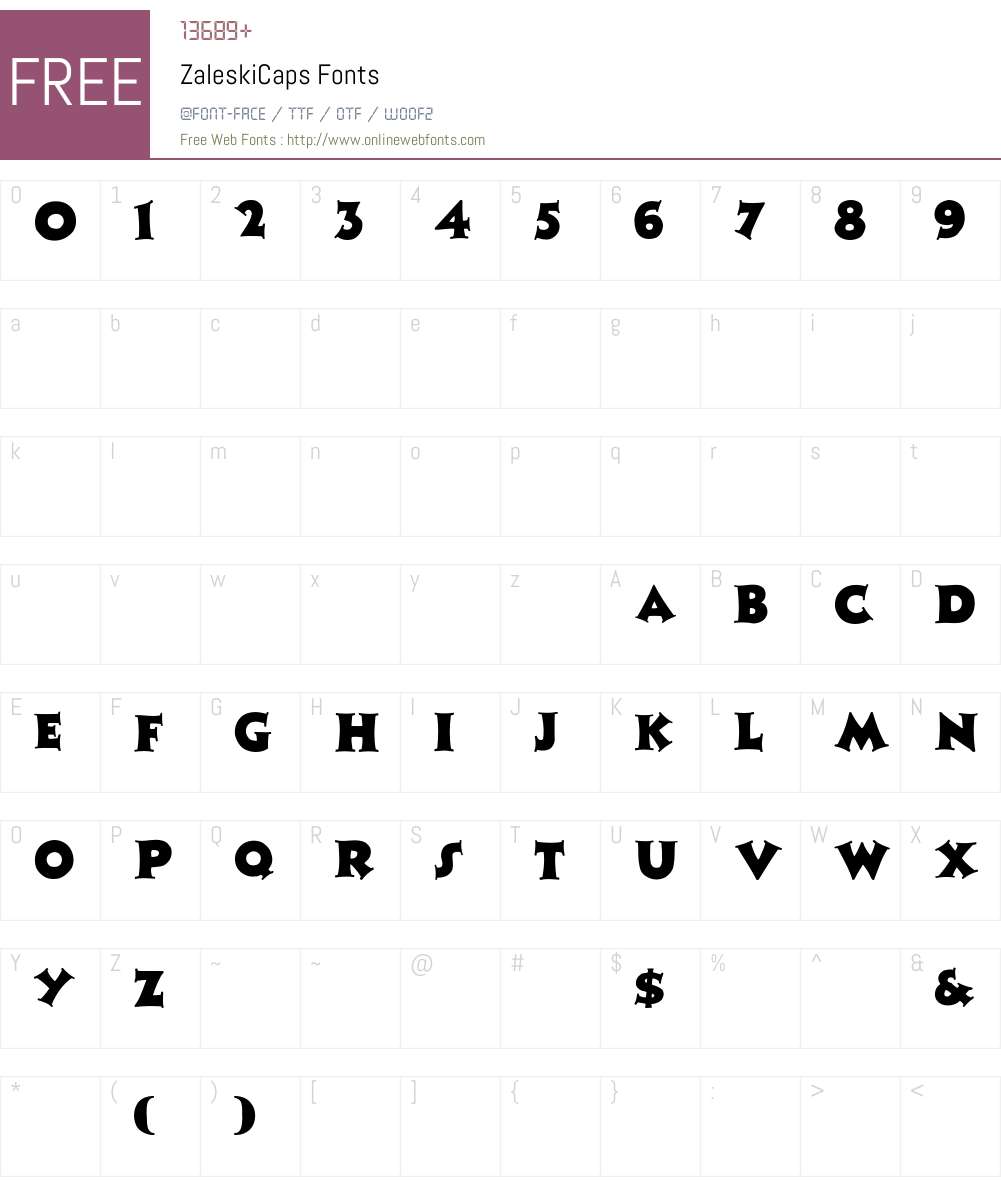 ZaleskiCaps Font Screenshots
