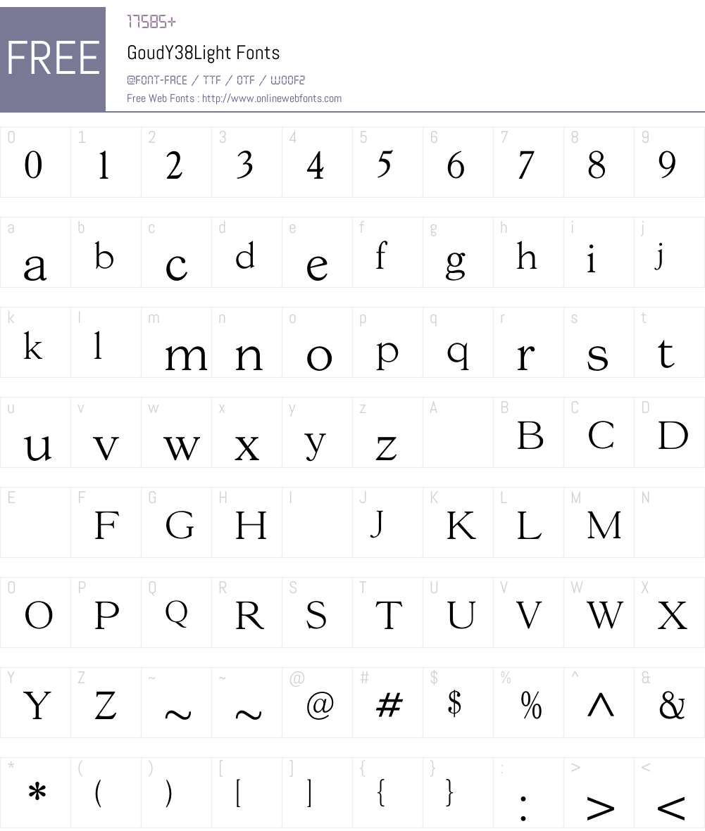 GoudY38Light Font Screenshots