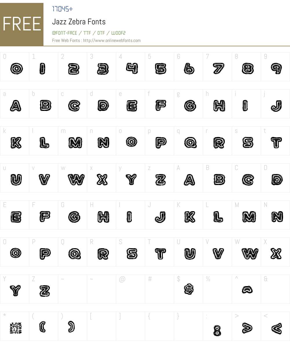 Jazz Zebra Font Screenshots