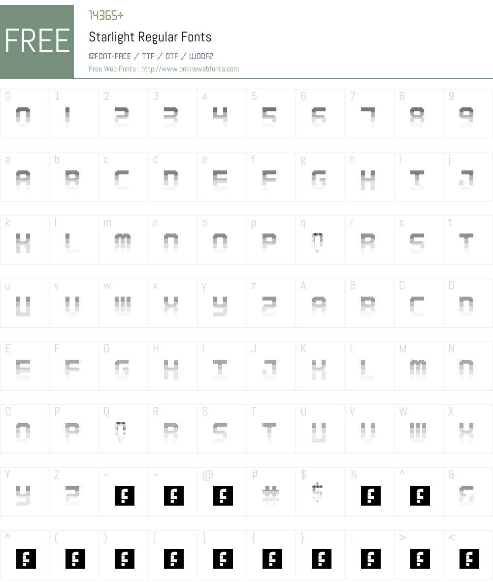 Starlight Font Screenshots