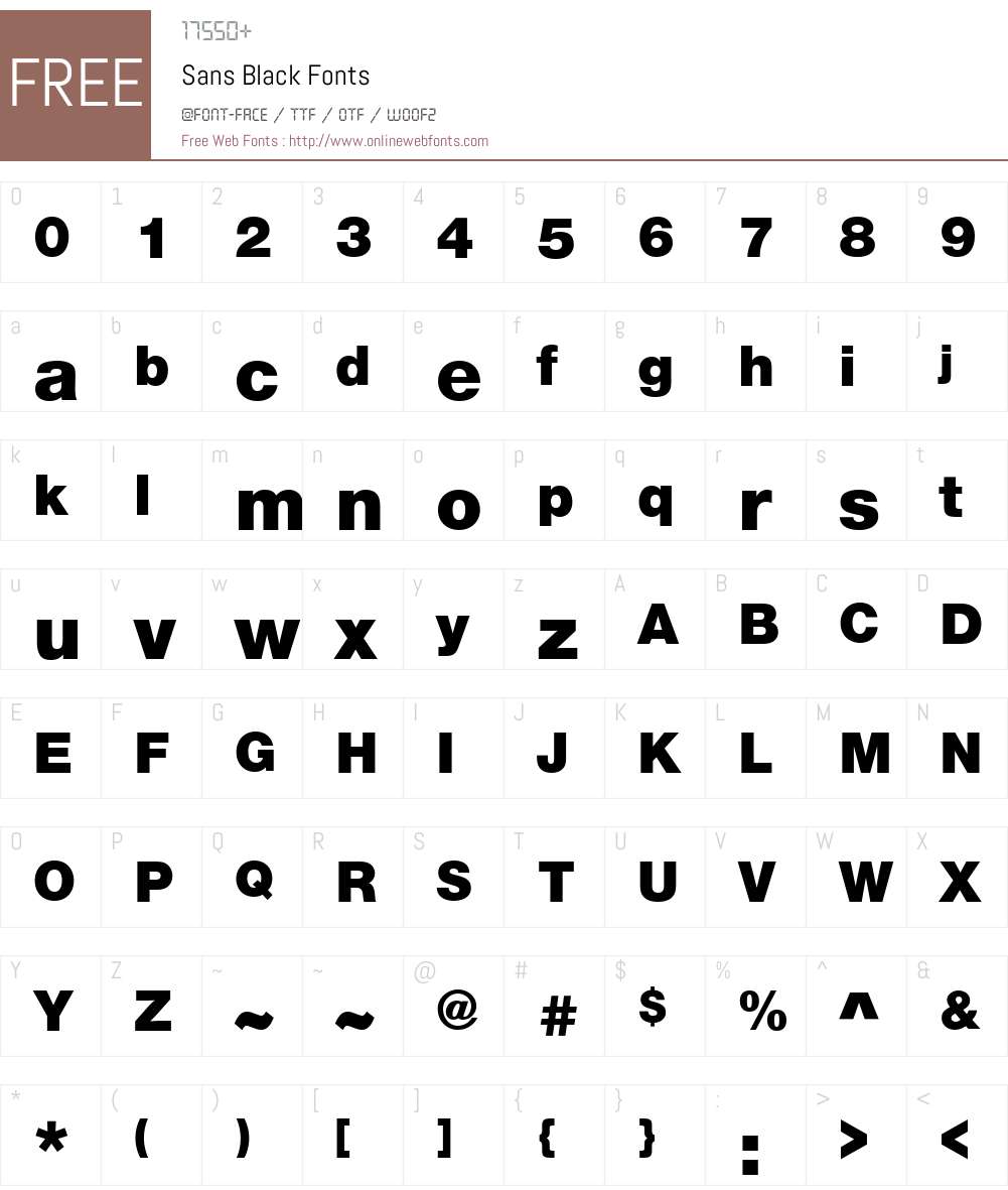 Sans Black Font Screenshots