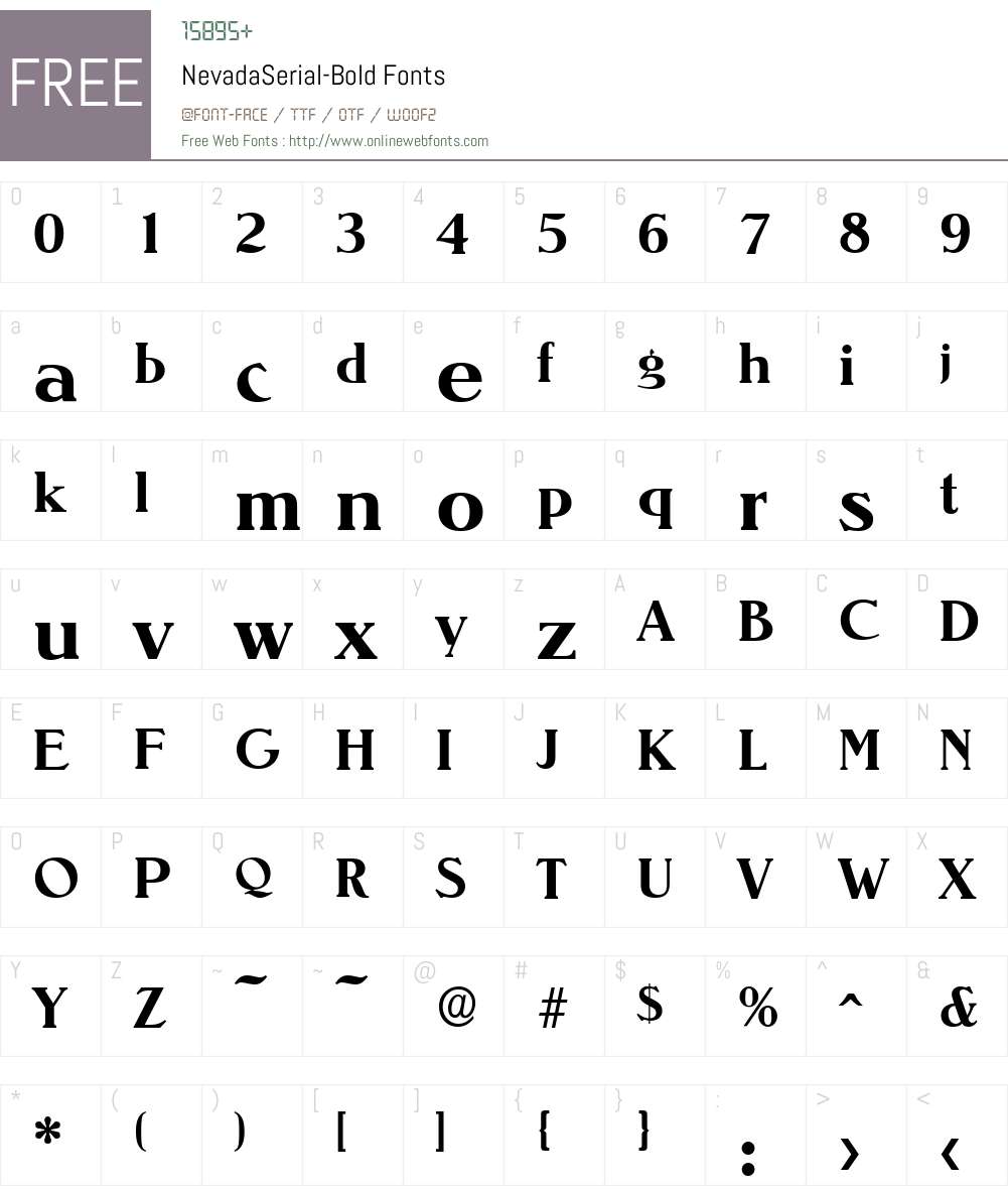 NevadaSerial Font Screenshots
