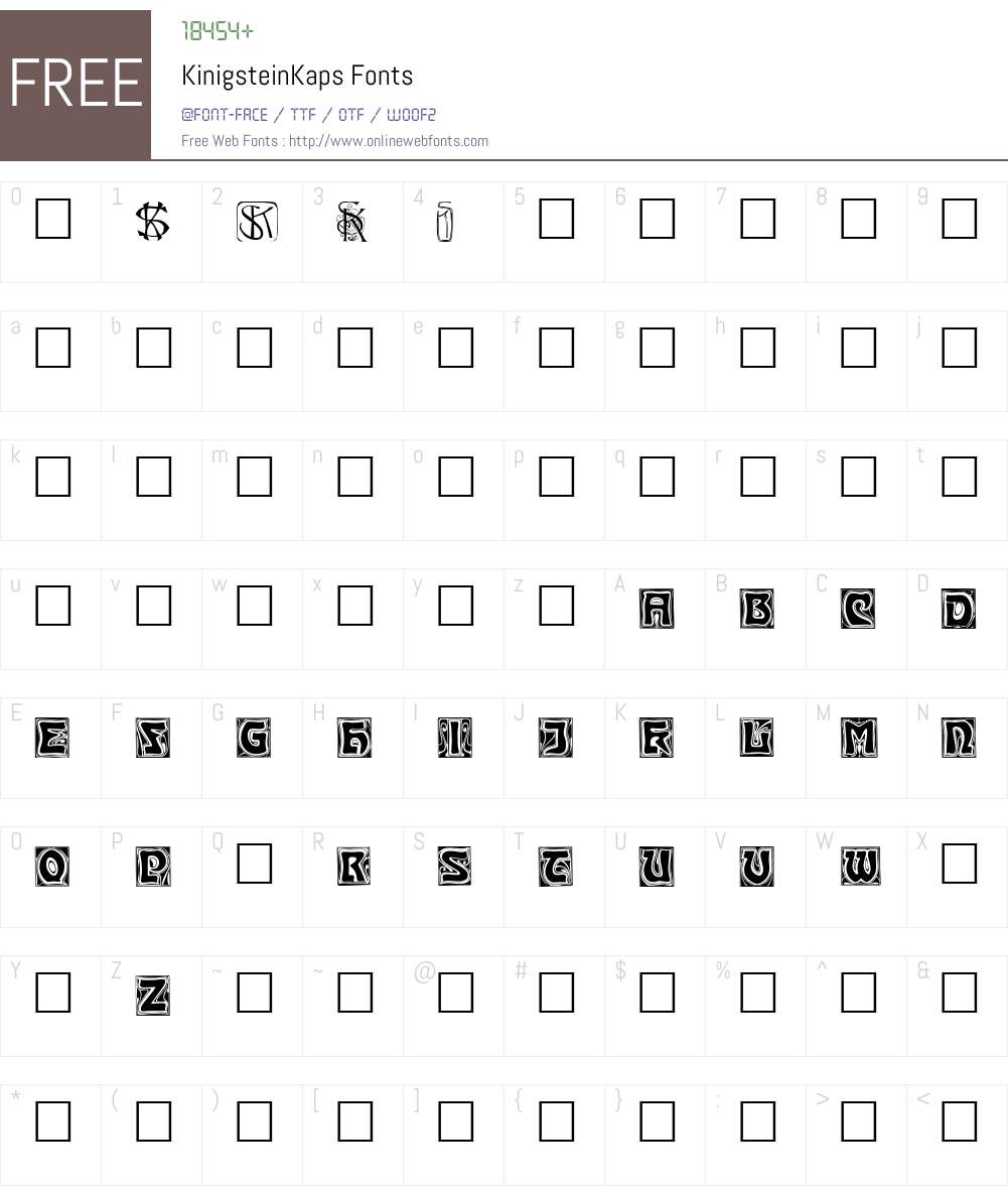 KinigsteinKaps Font Screenshots
