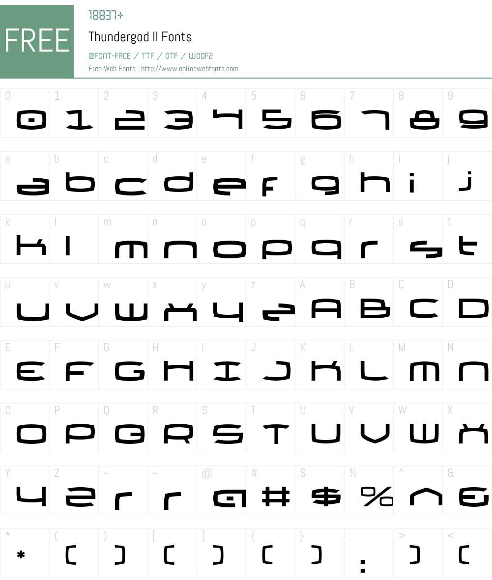 Thundergod II Font Screenshots
