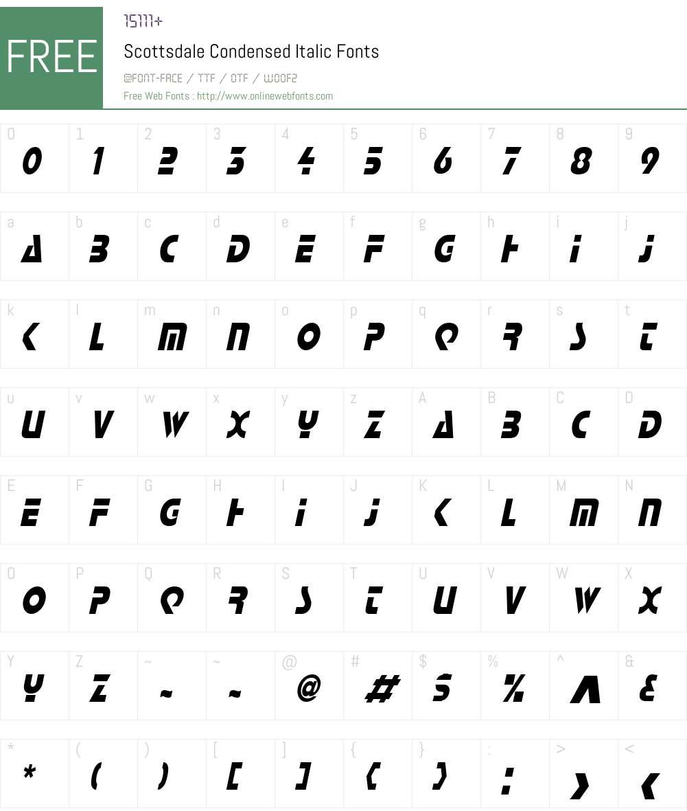 Scottsdale Condensed Font Screenshots