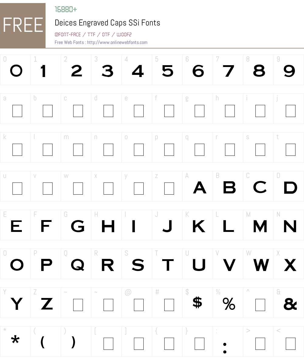 Deices Engraved Caps SSi Font Screenshots