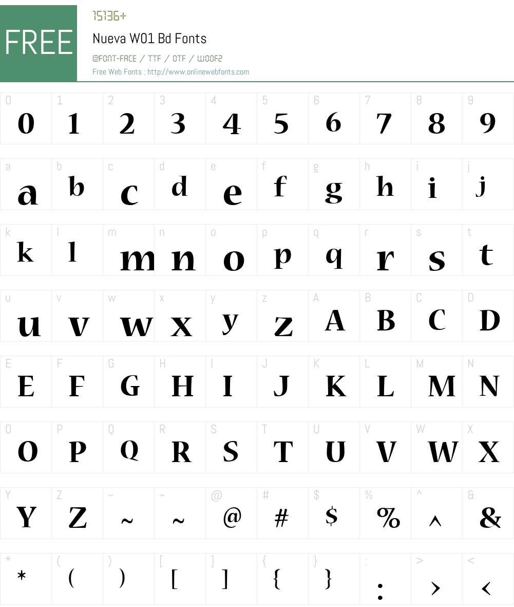 NuevaW01-Bd Font Screenshots
