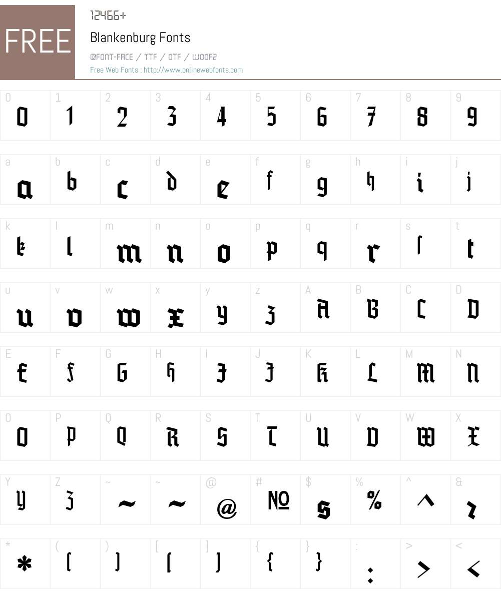 Blankenburg Font Screenshots