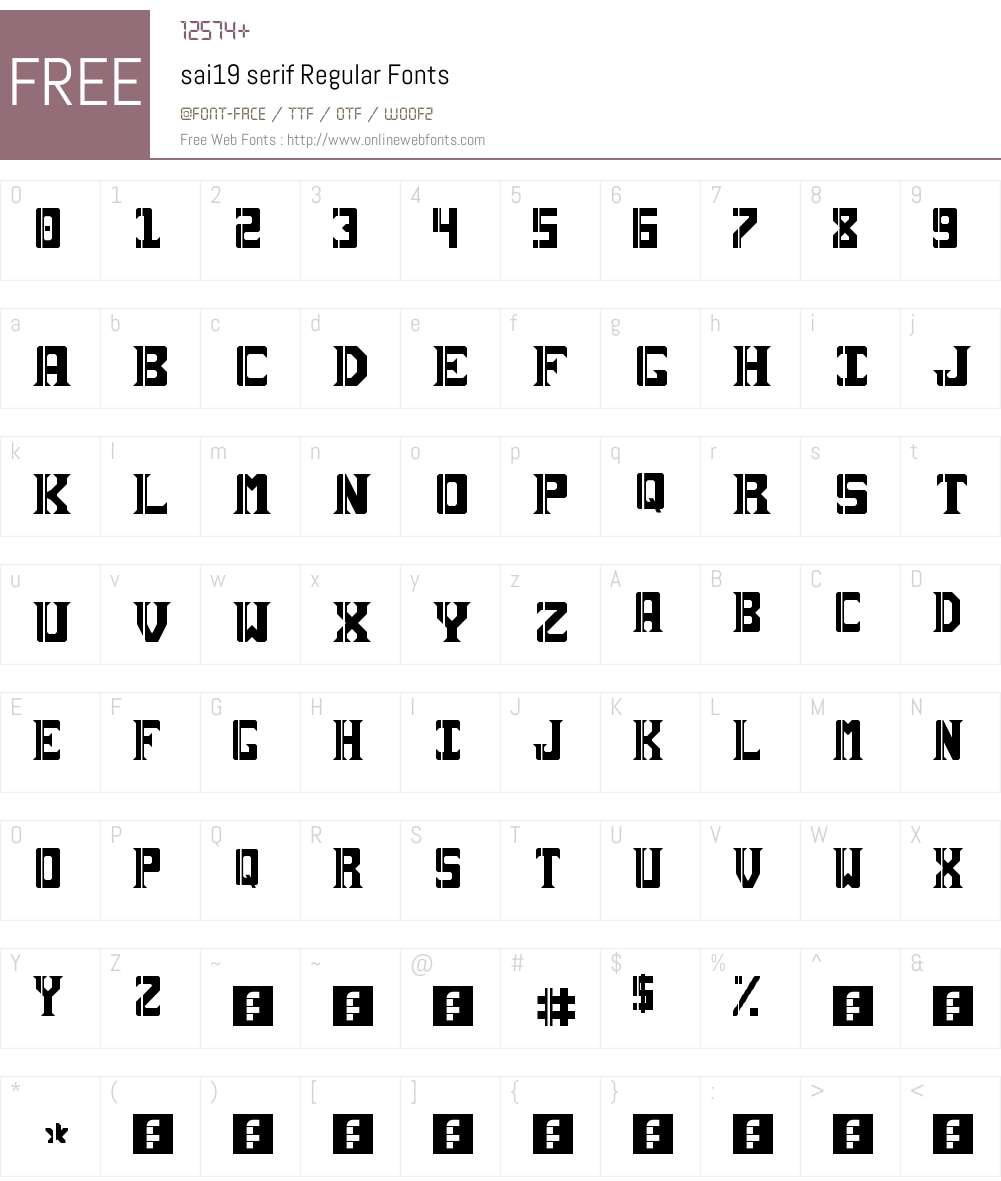 sai19 serif Font Screenshots