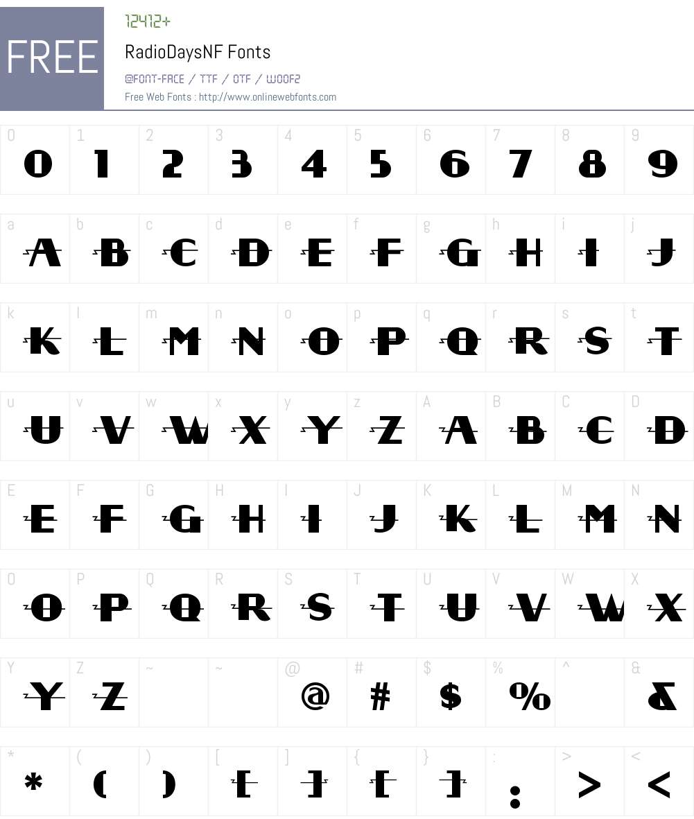 Radio Days NF Font Screenshots