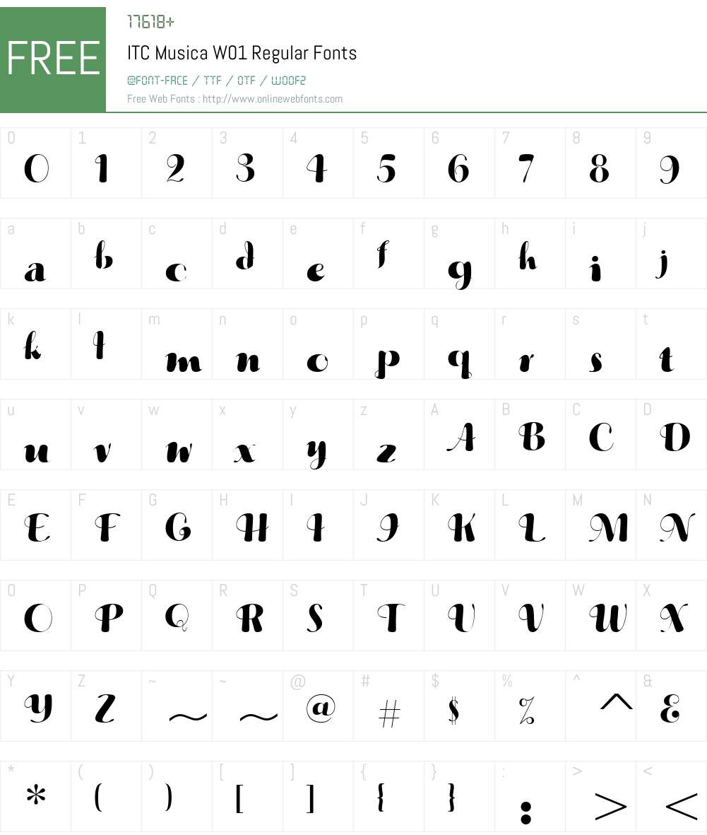 ITCMusicaW01-Regular Font Screenshots