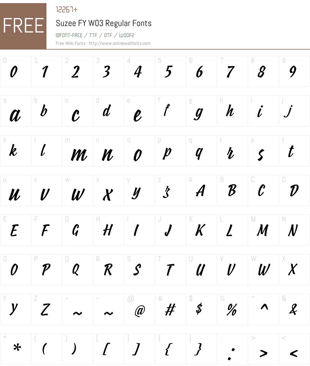 Suzee FY Font Screenshots
