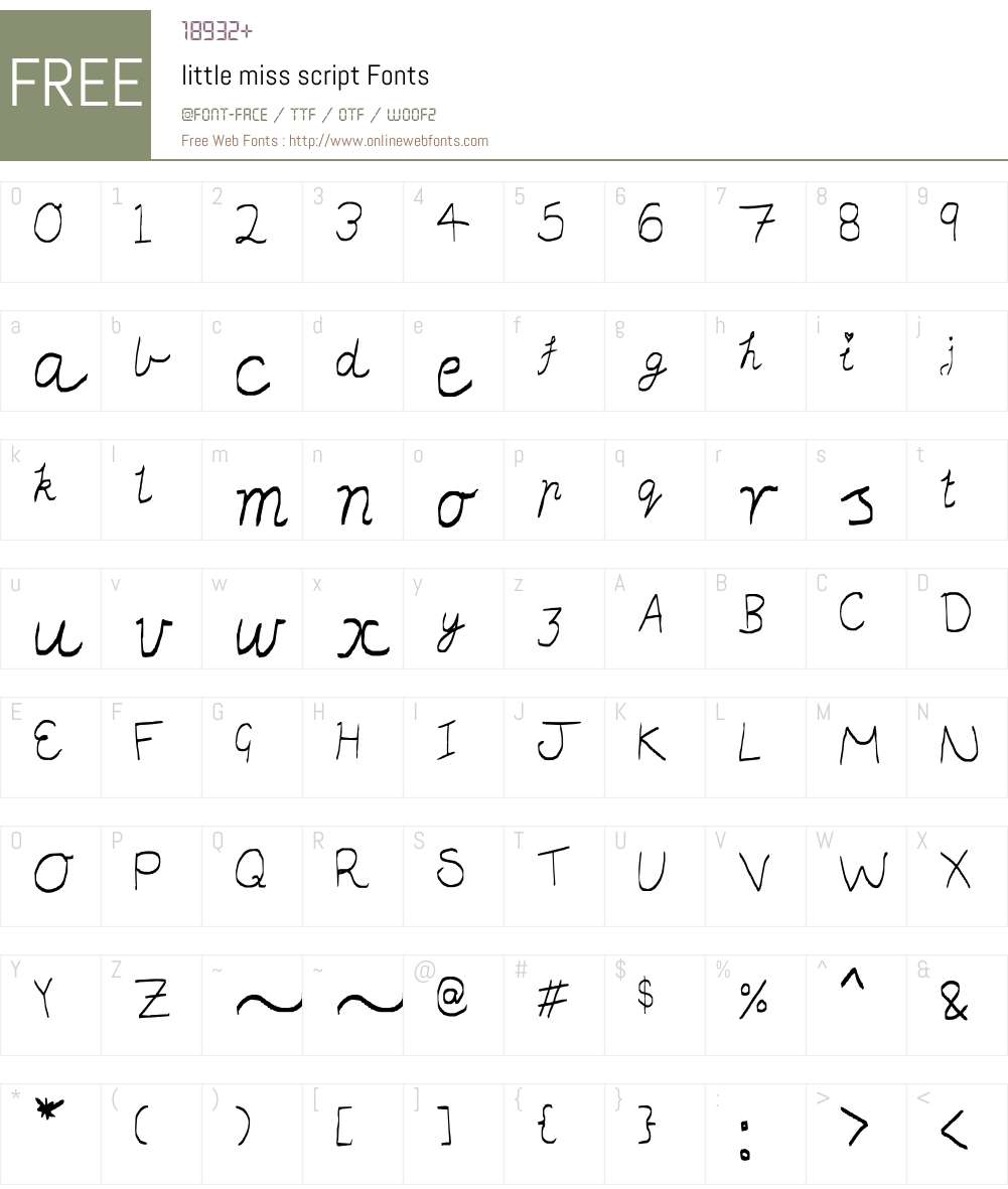 little miss script Font Screenshots