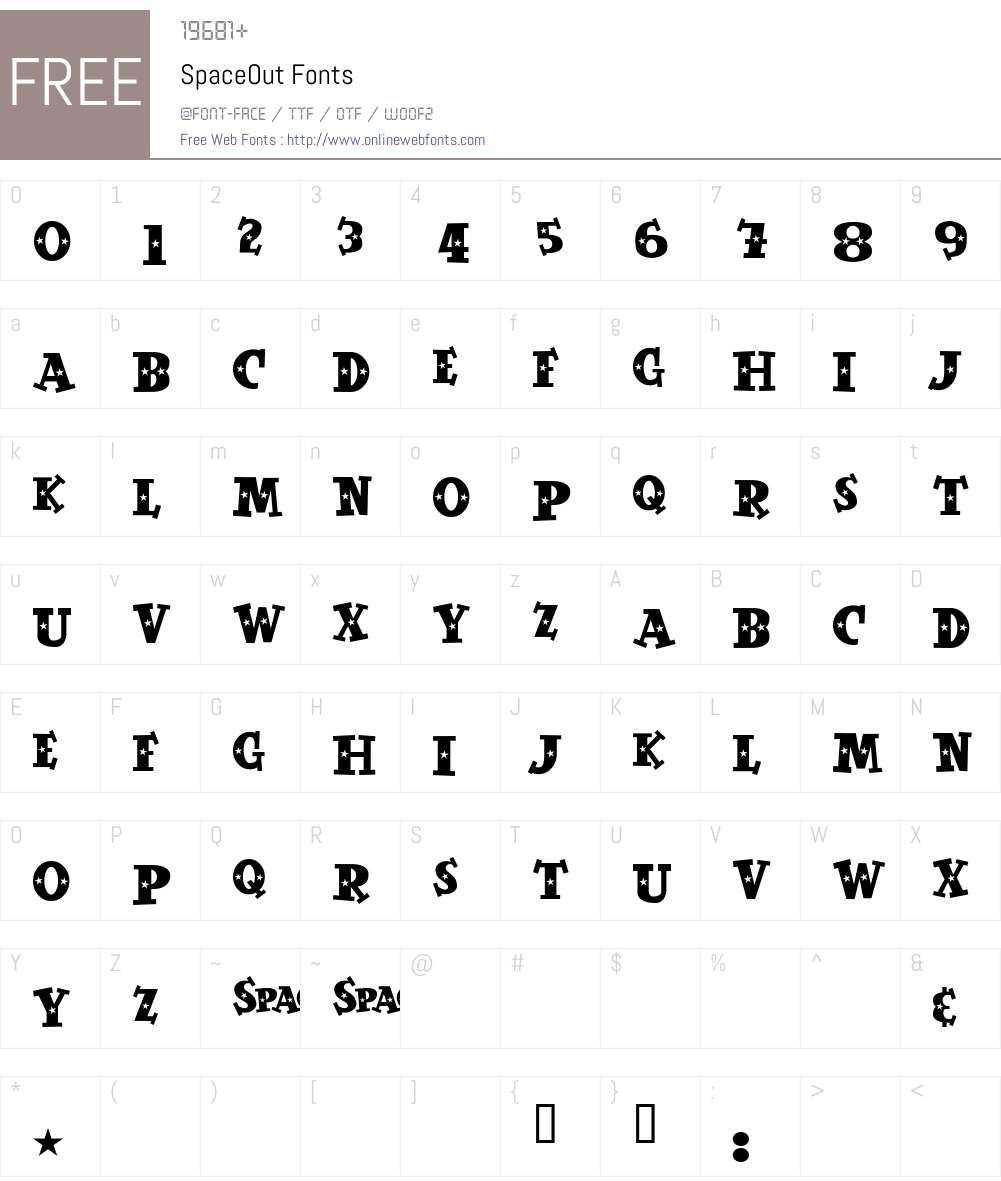 SpaceOut Font Screenshots