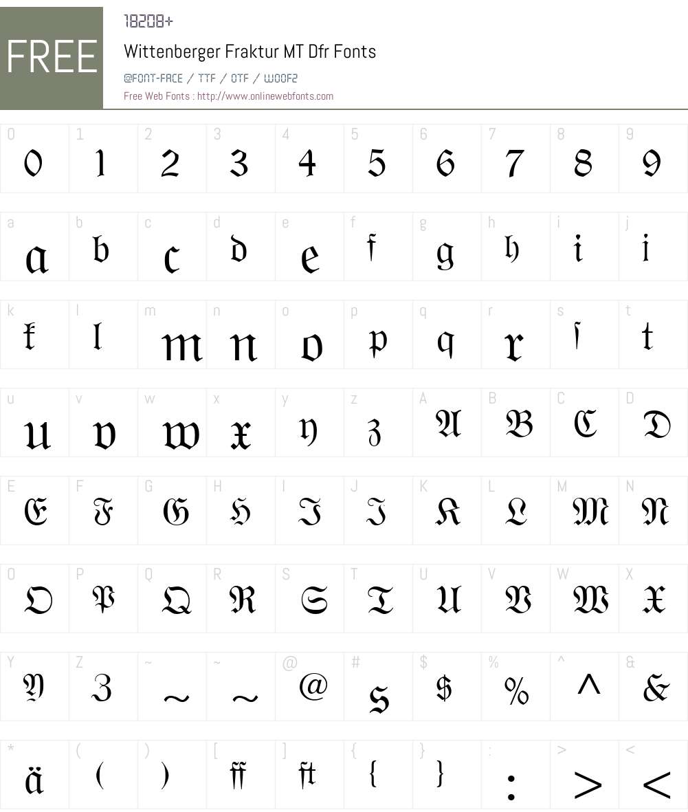 Wittenberger Fraktur MT Font Screenshots