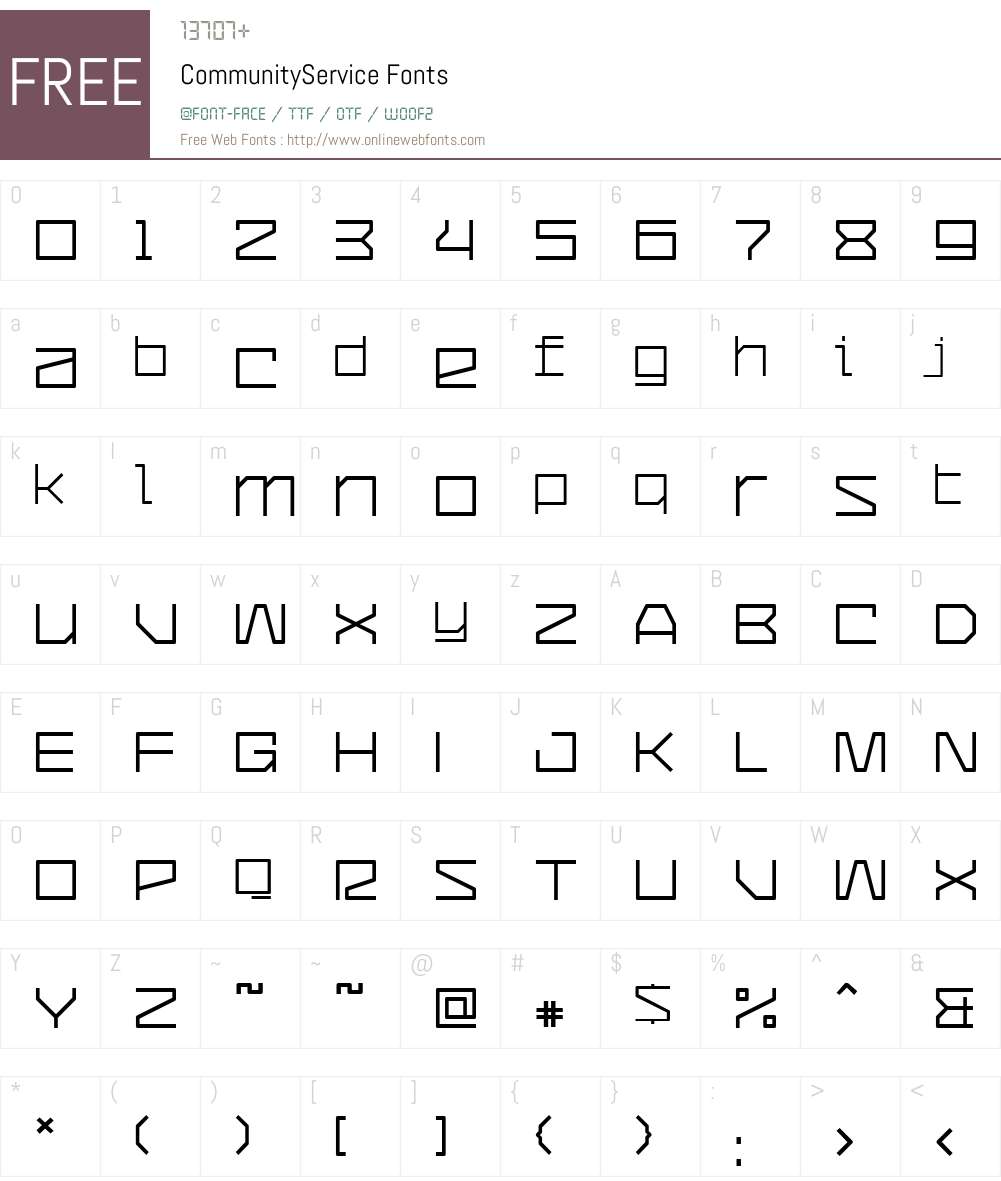 CommunityService Font Screenshots