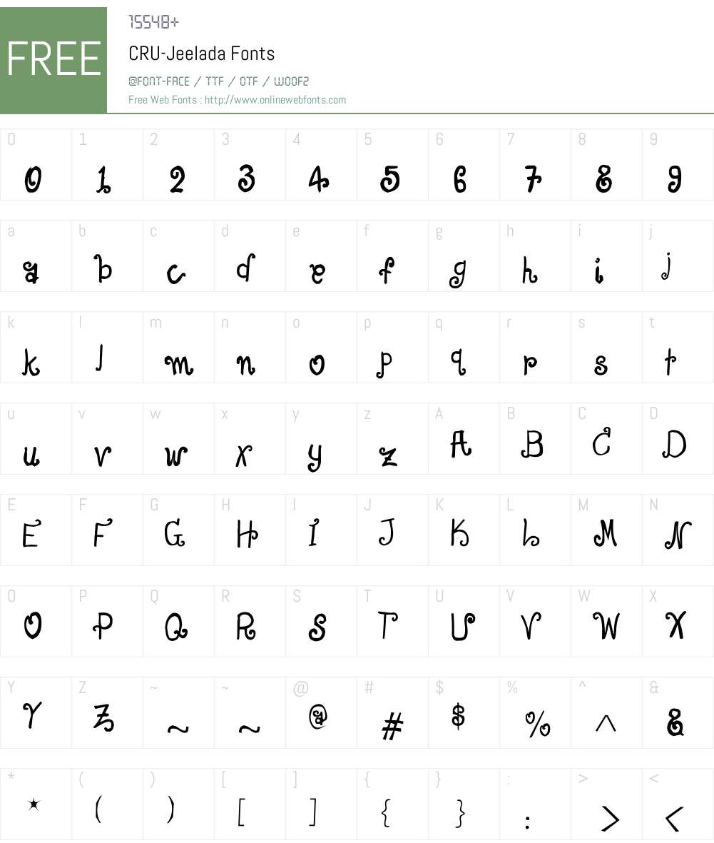 CRU-Jeelada Font Screenshots