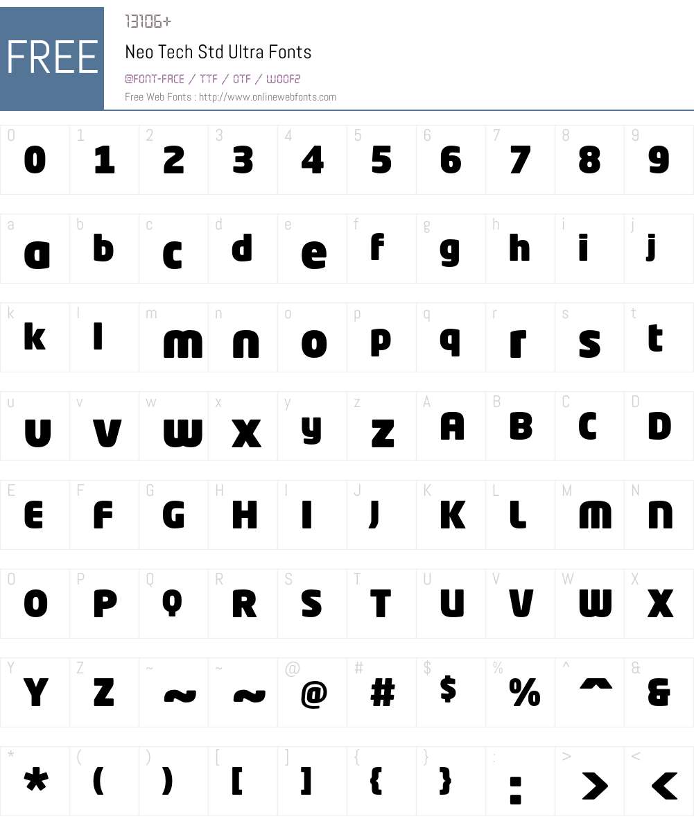 Neo Tech Std Font Screenshots