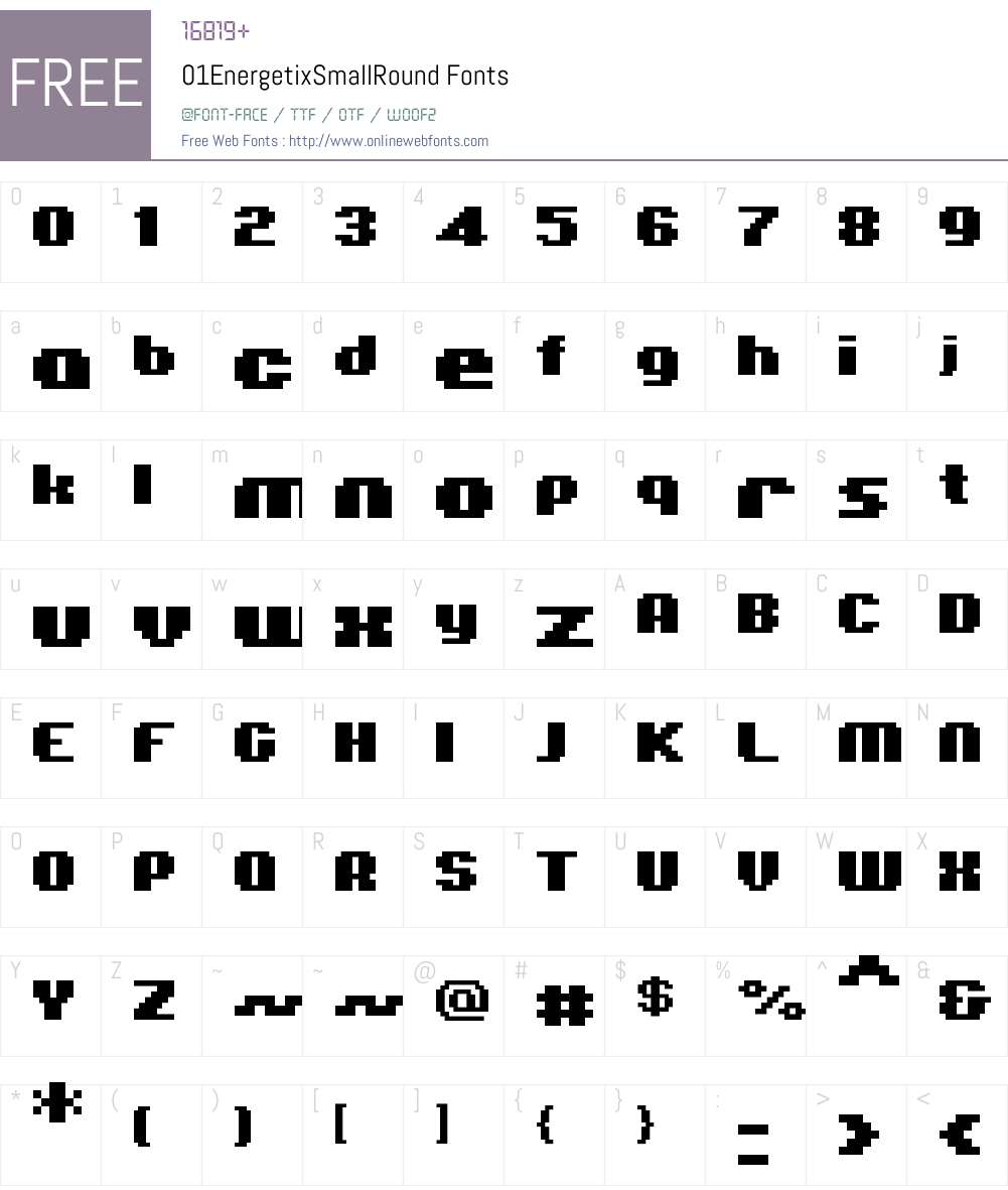 01EnergetixSmallRound Font Screenshots