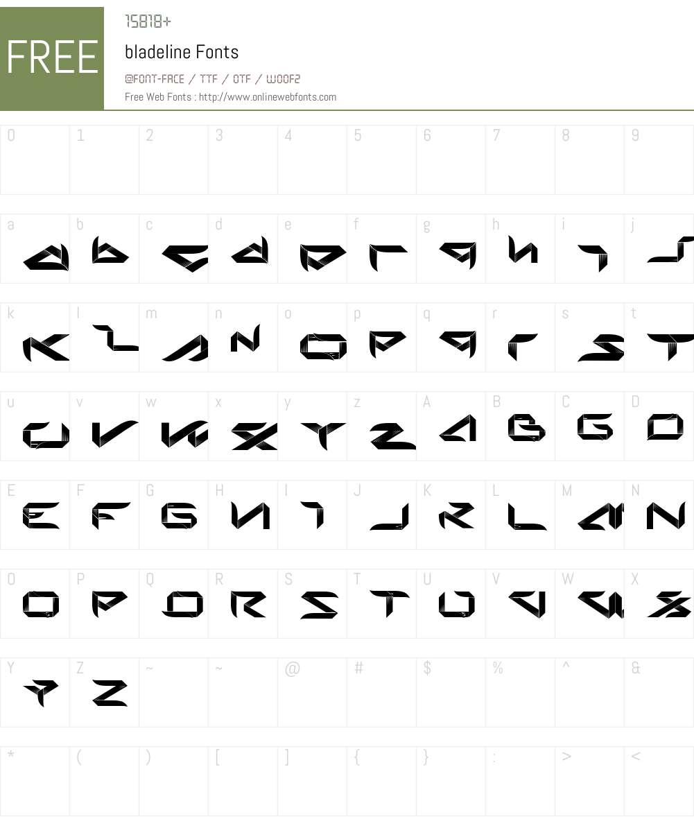 bladeline Font Screenshots