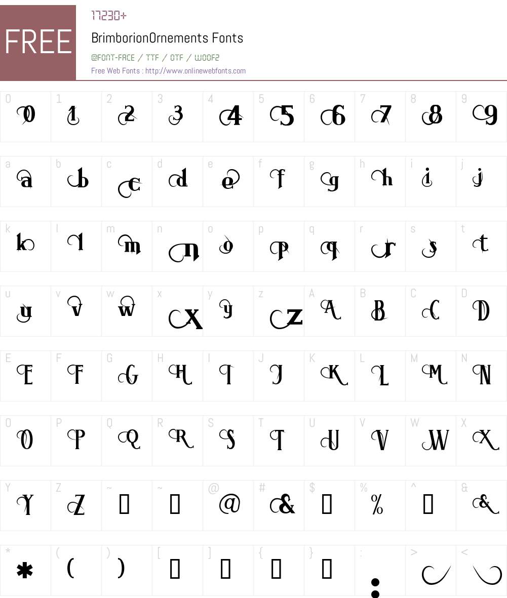 BrimborionOrnements Font Screenshots