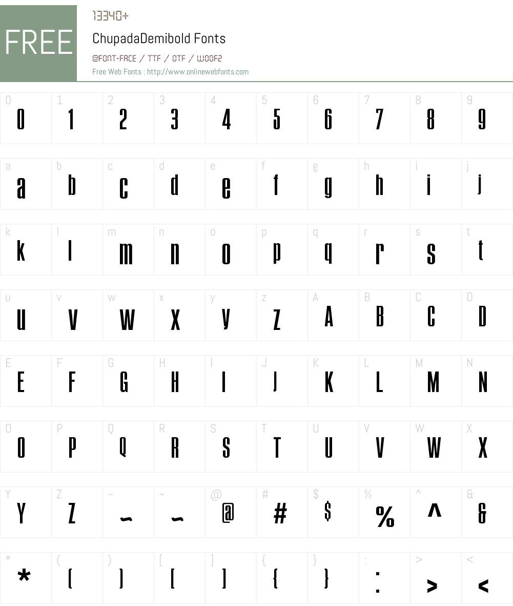 Chupada Demibold Font Screenshots
