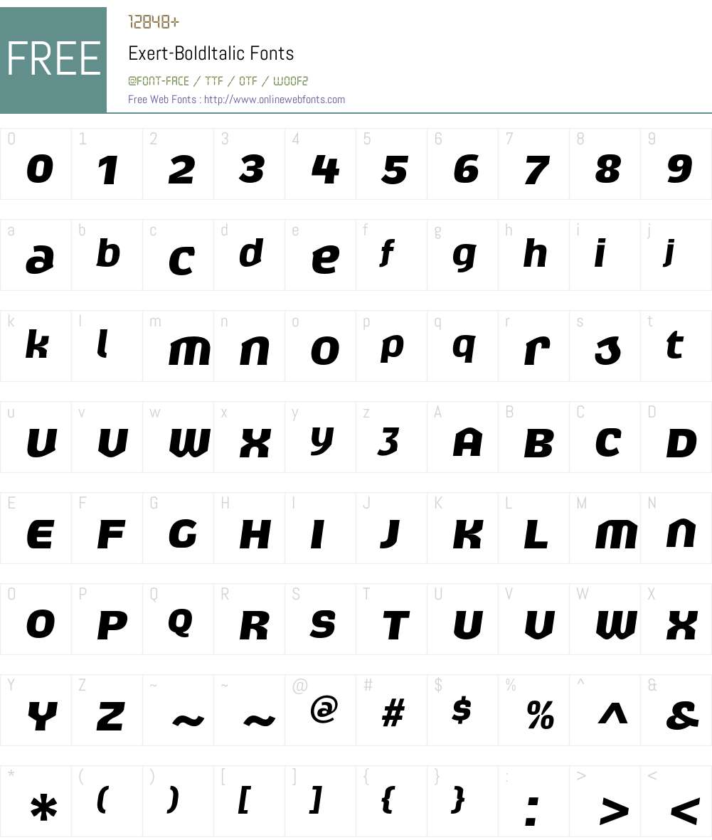 Exert Font Screenshots