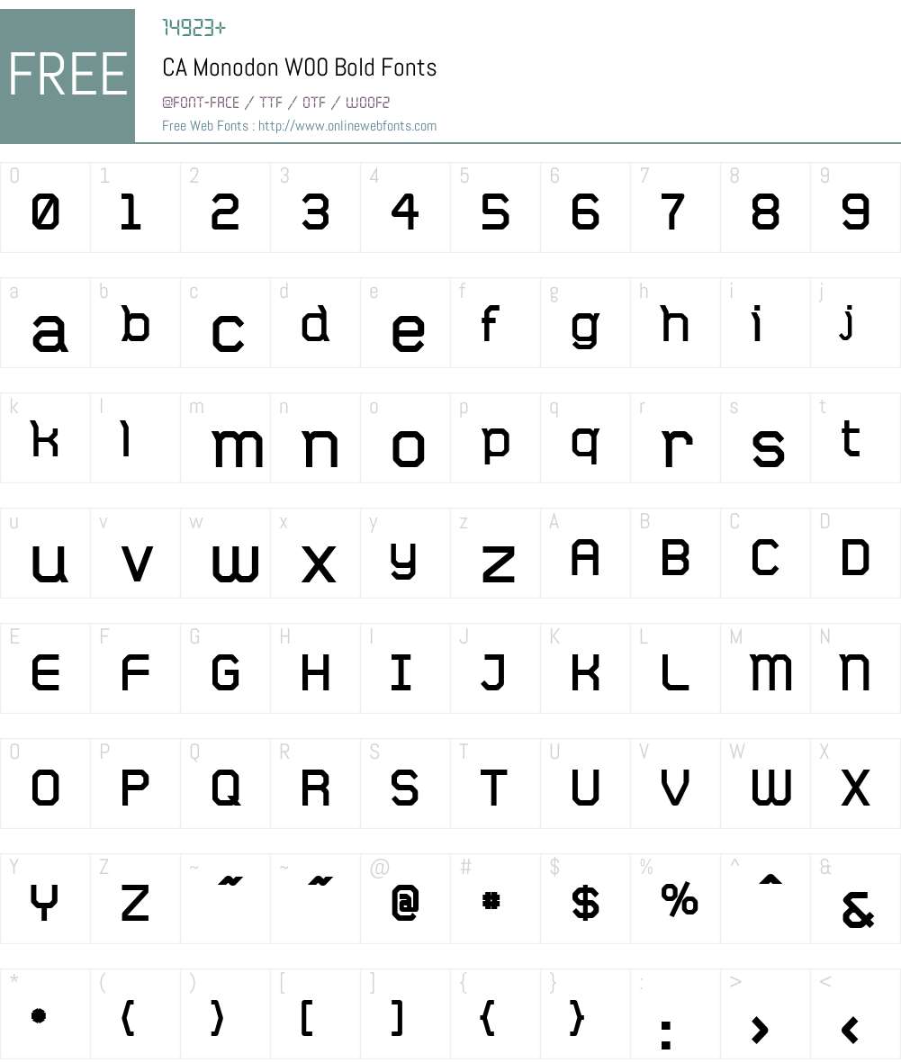 CAMonodonW00-Bold Font Screenshots