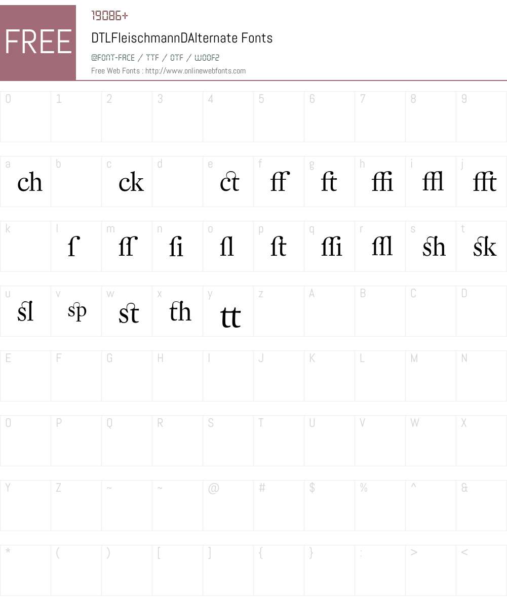 DTLFleischmannDAlternate Font Screenshots