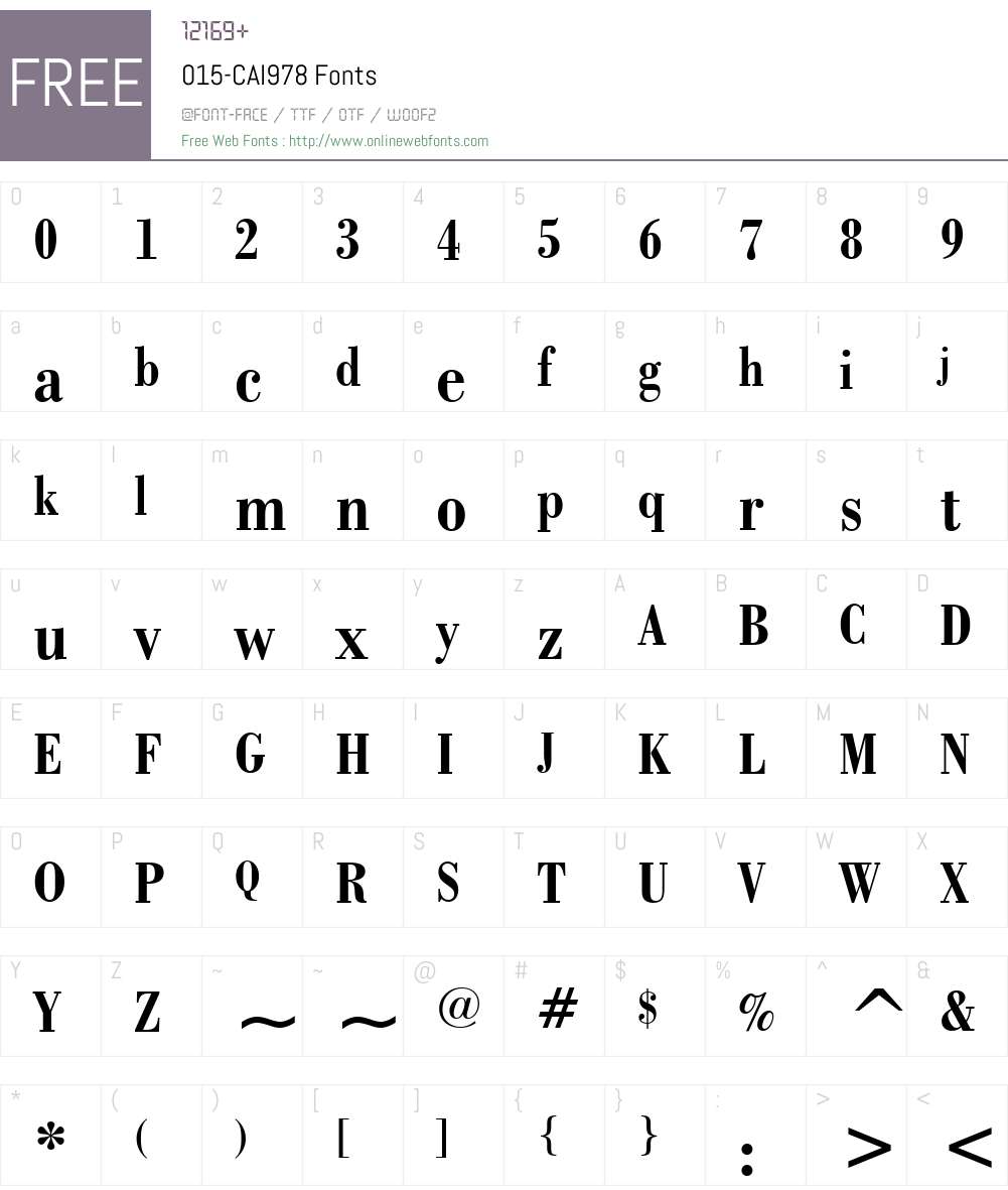 015-CAI978 Font Screenshots