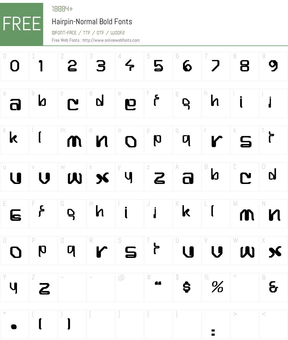 Hairpin-Normal Bold Font Screenshots