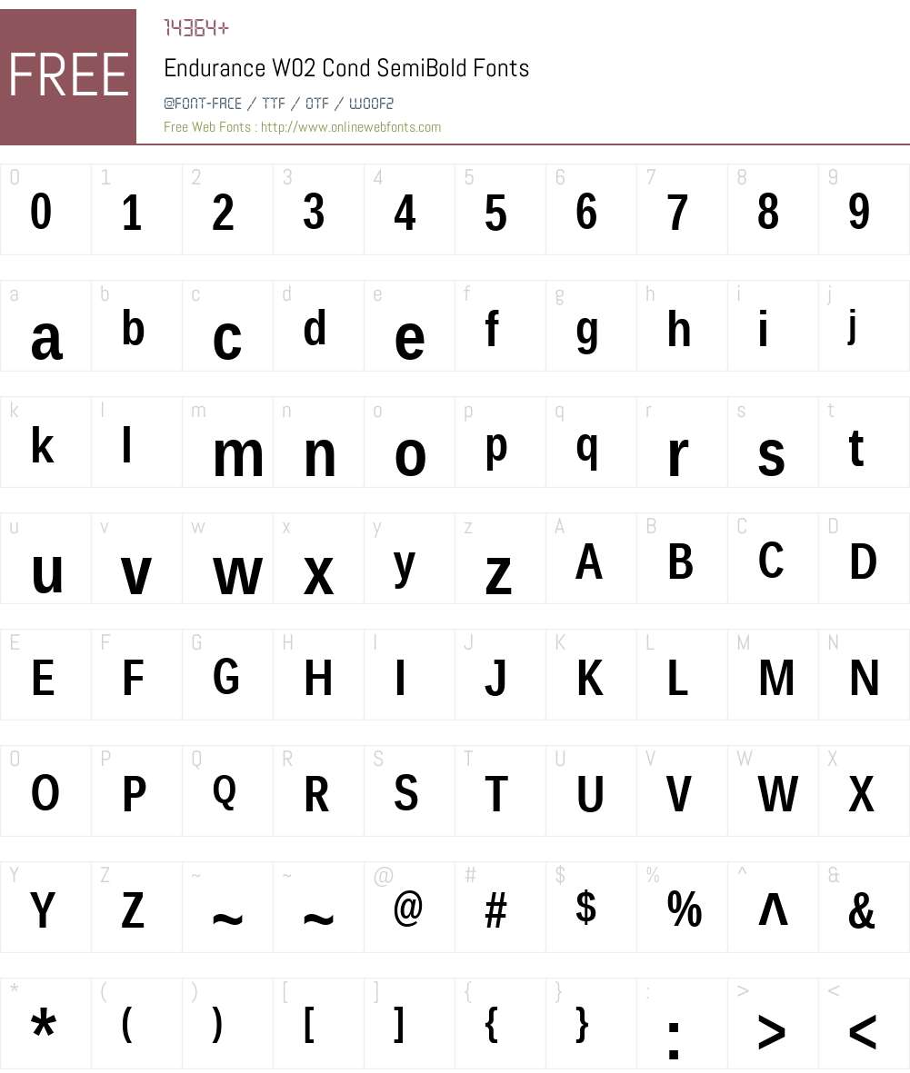 Endurance Font Screenshots