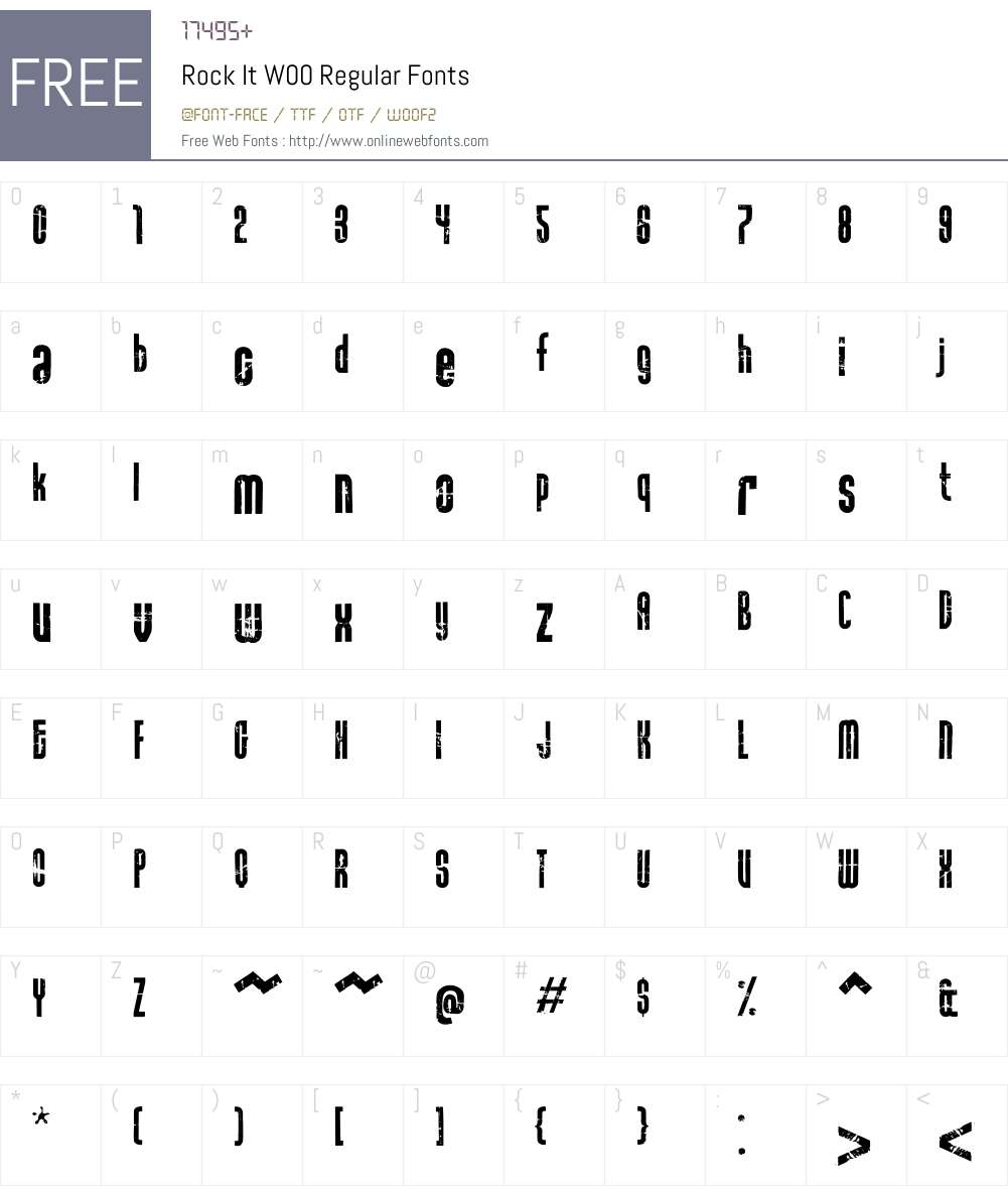 RockItW00-Regular Font Screenshots