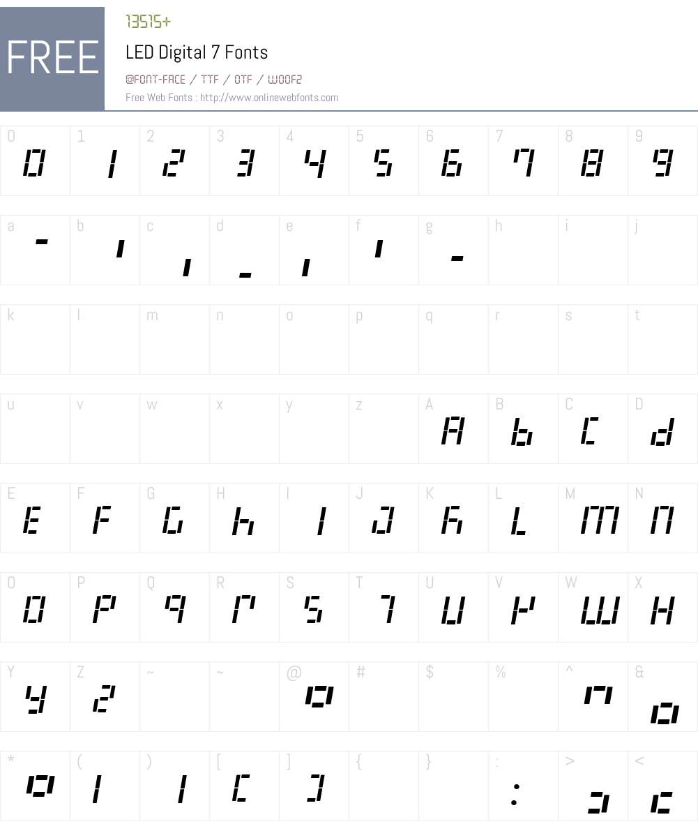 LED Digital 7 Font Screenshots