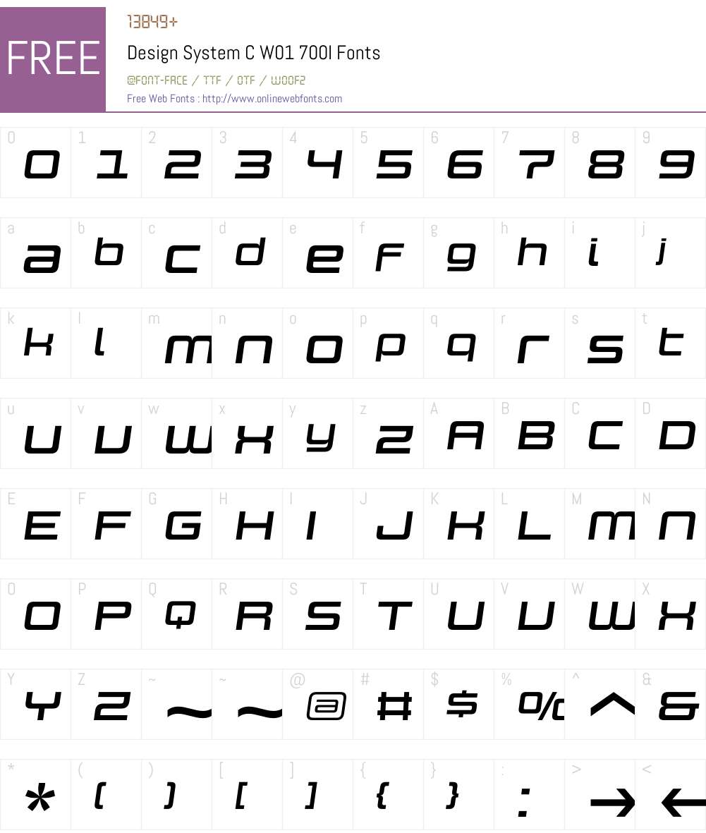 DesignSystemCW01-700I Font Screenshots