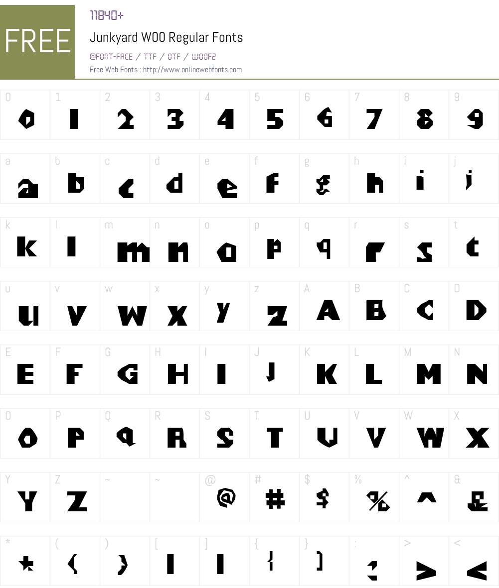 Junkyard Font Screenshots