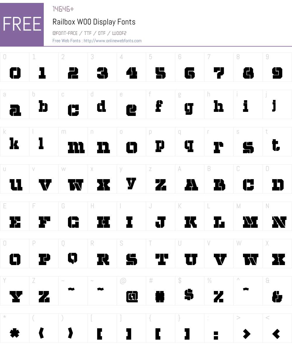 Railbox Font Screenshots